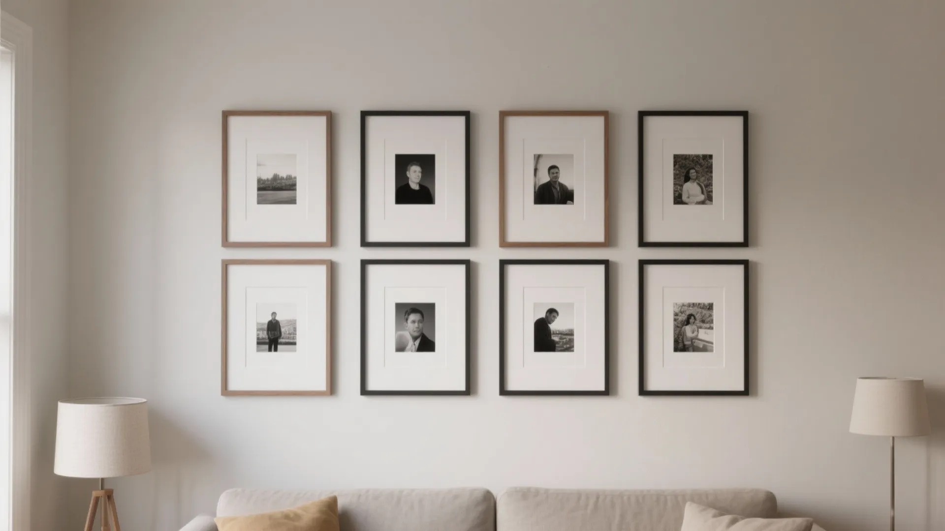 1) Minimal grid gallery with family milestones
