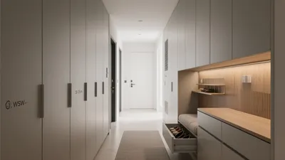 Modern Entryway Design with Built-In Storage