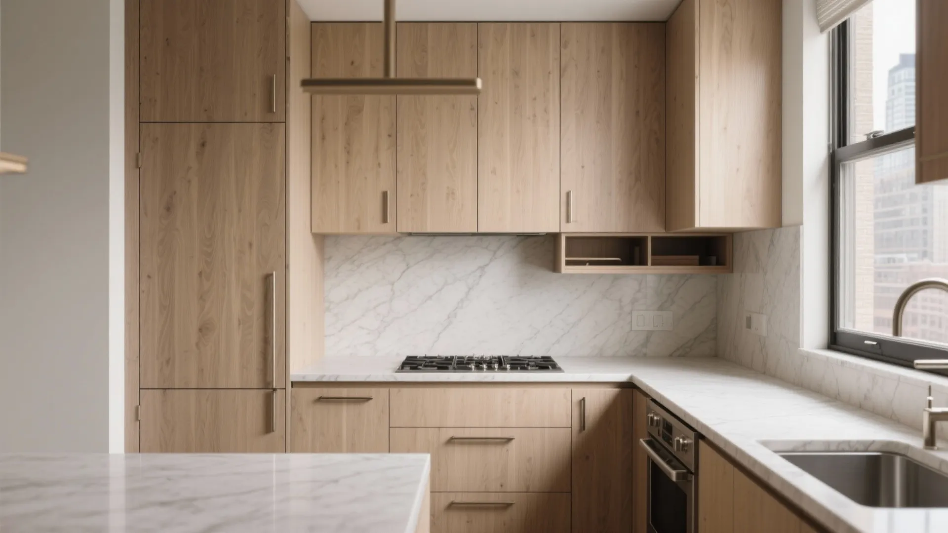 Minimalist luxe storage in compact kitchens