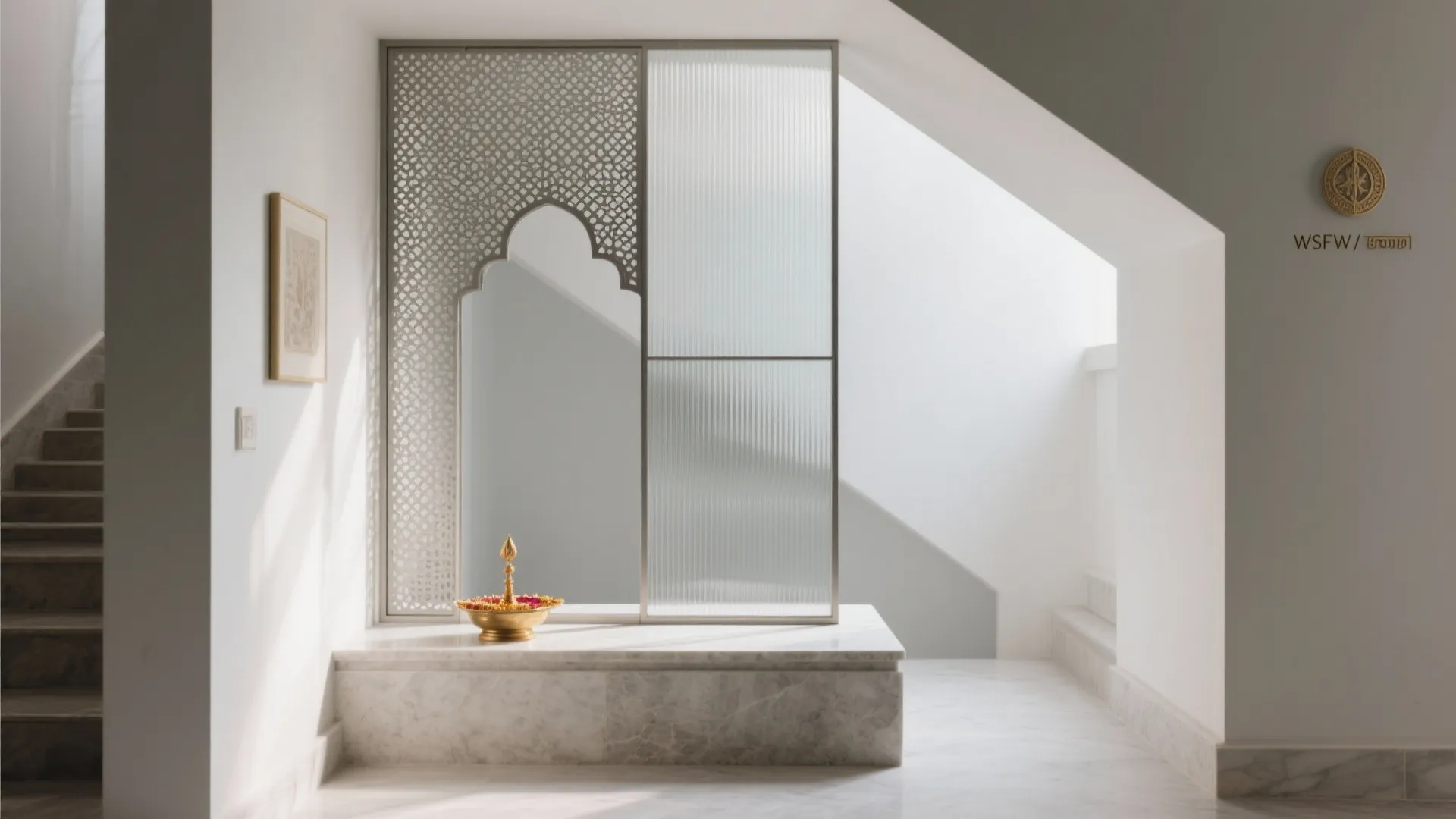 Contemporary Minimal Jali with Glass or Stone