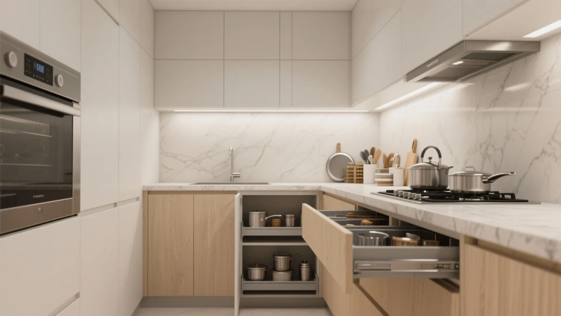 Minimalist kitchen storage that actually works