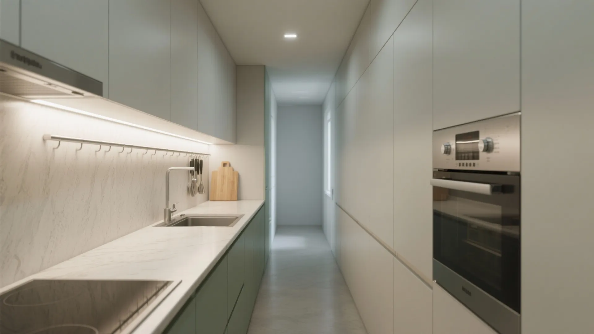 Minimalist Wall Lining for Small Kitchens