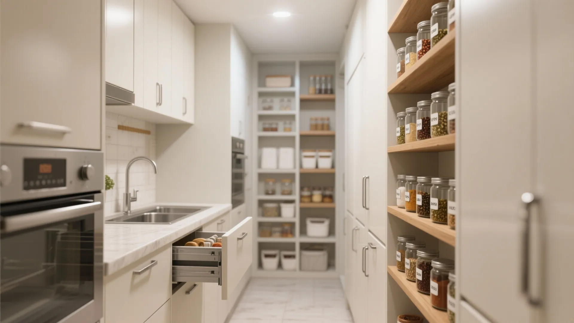 Minimalist kitchen storage that actually works