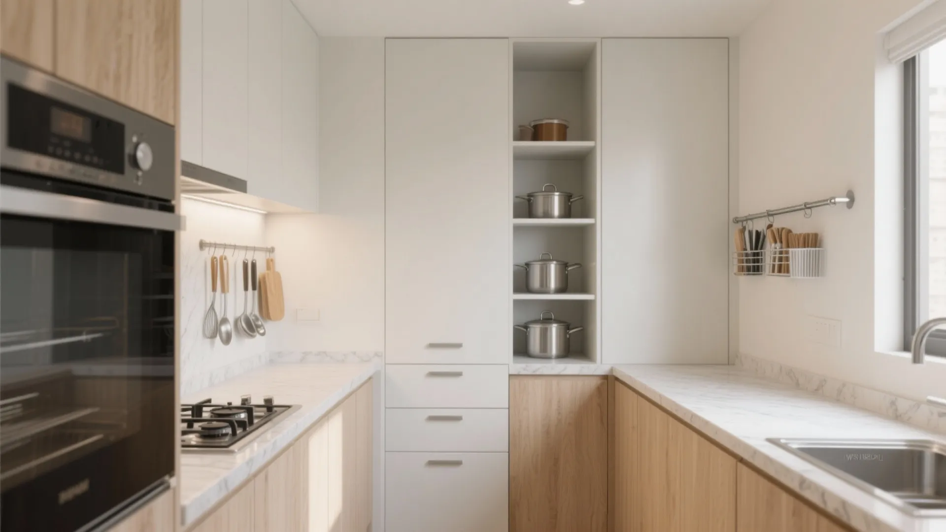 Minimalist kitchen storage that actually works