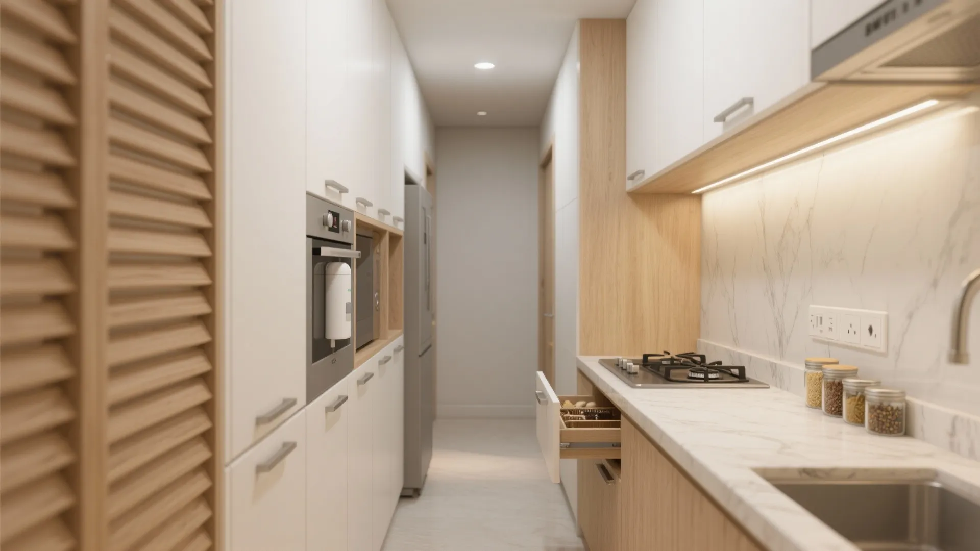 Minimalist kitchen storage that hides clutter