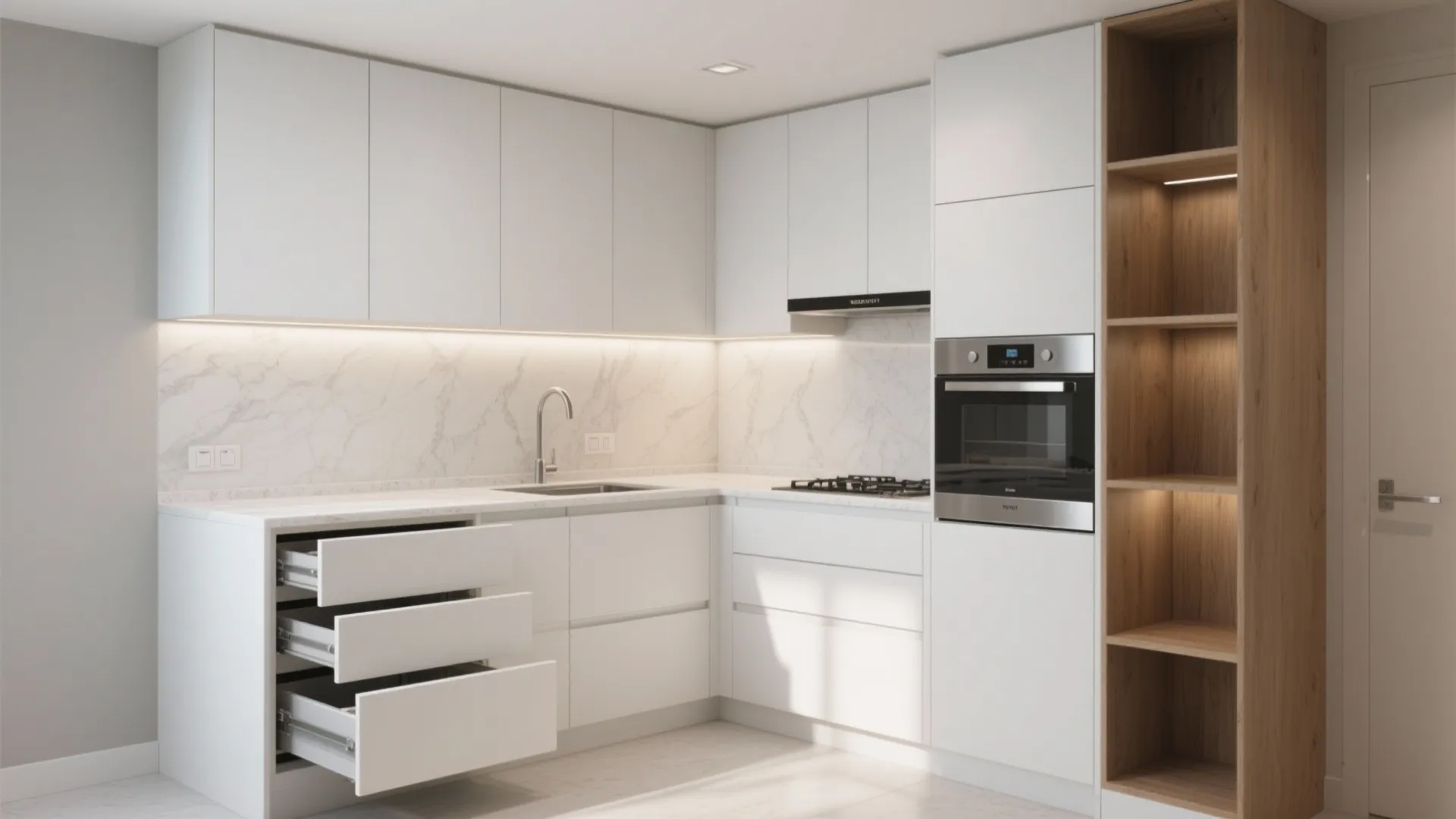 Minimalist kitchen storage that actually fits