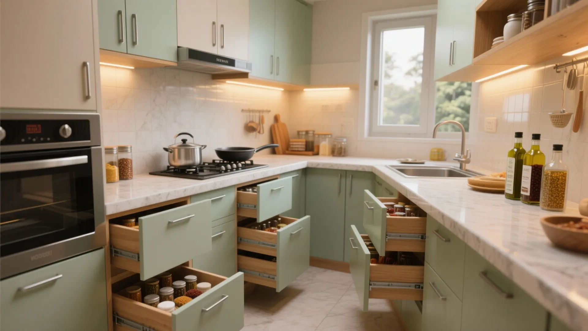 Minimalist kitchen storage that actually works