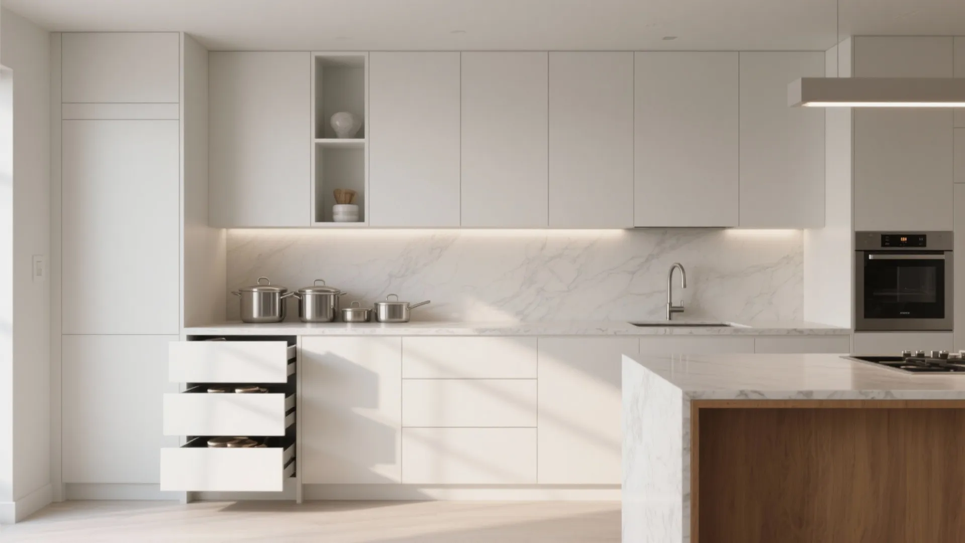 Minimalist kitchen storage that actually works