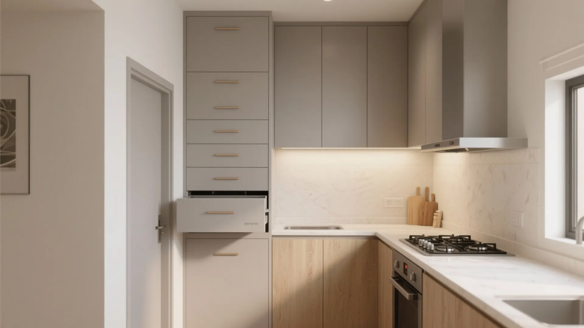 Minimalist kitchen storage that calms the chaos