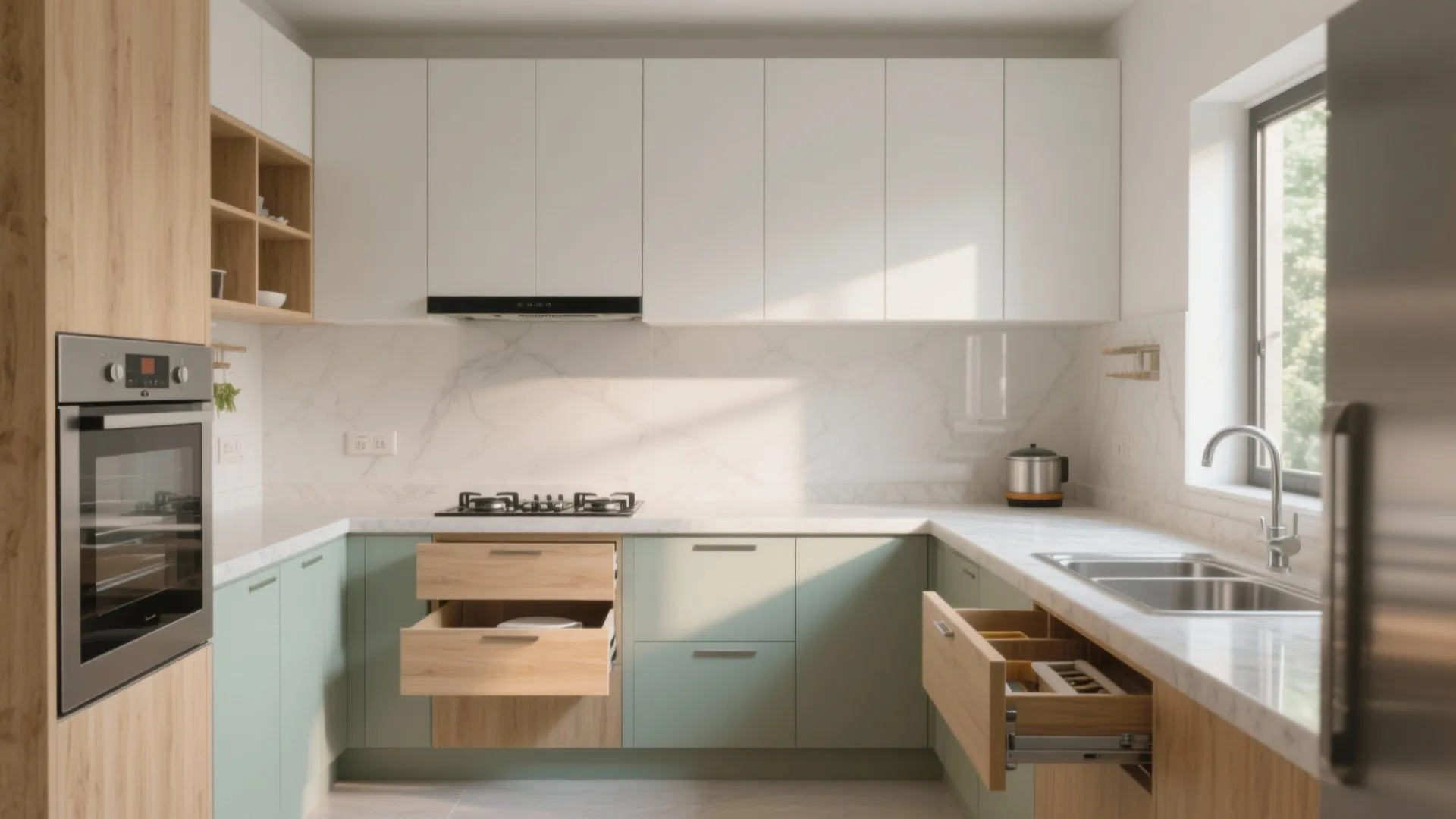 Minimalist kitchen storage that hides the chaos