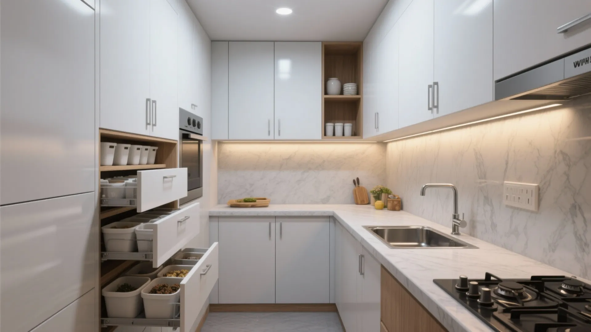 Minimalist kitchen storage that actually works