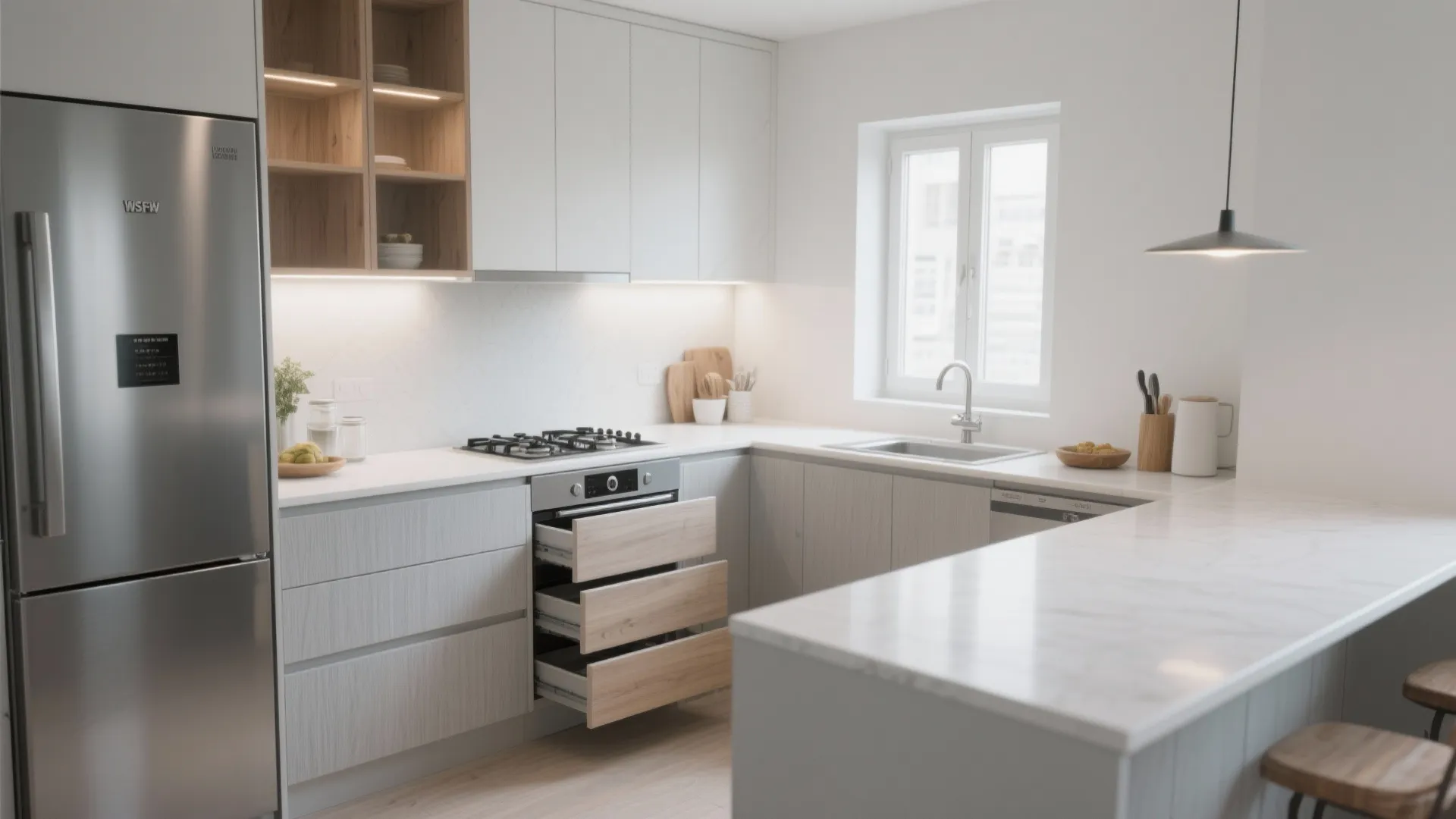 Minimalist kitchen storage that works