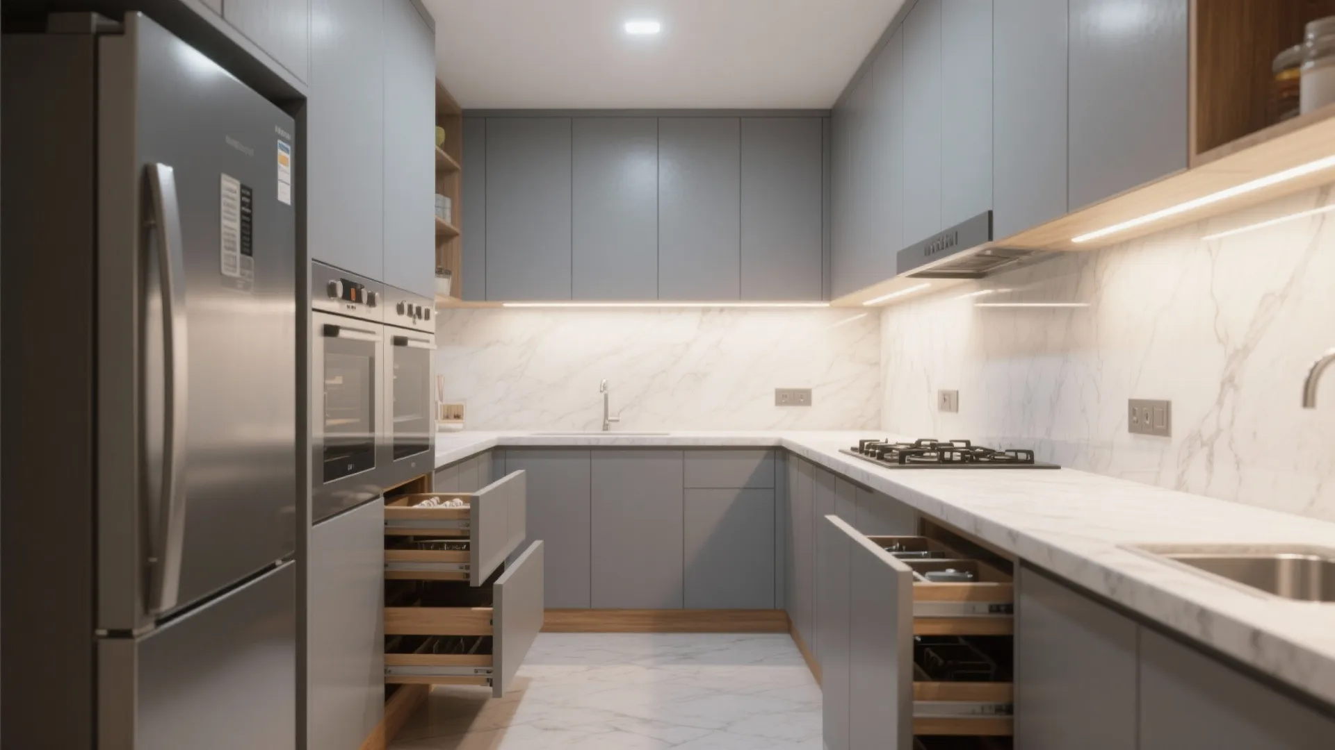 Minimalist kitchen storage for calm, clutter-free counters