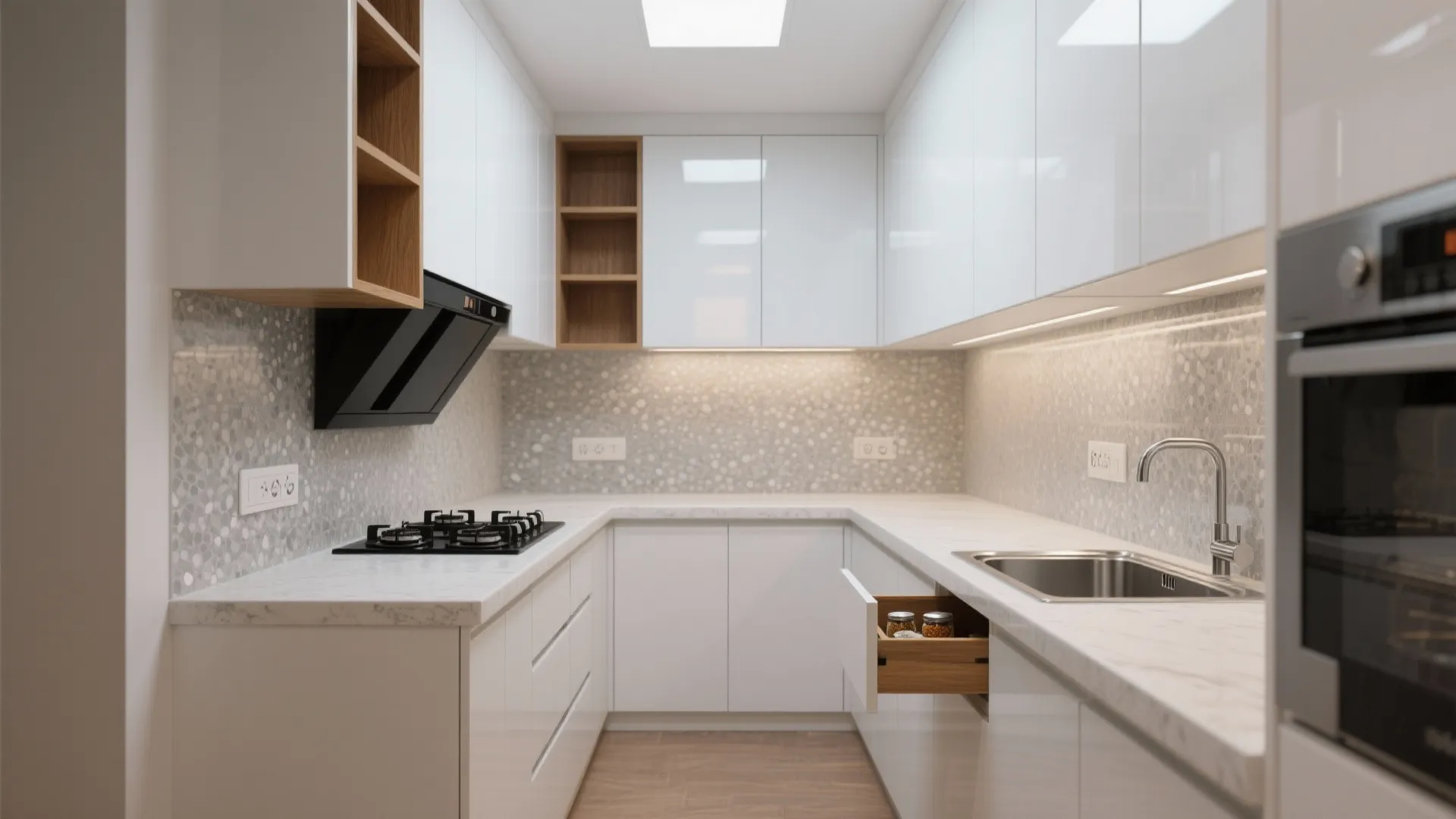 Minimalist Kitchen Storage with Hidden Depth