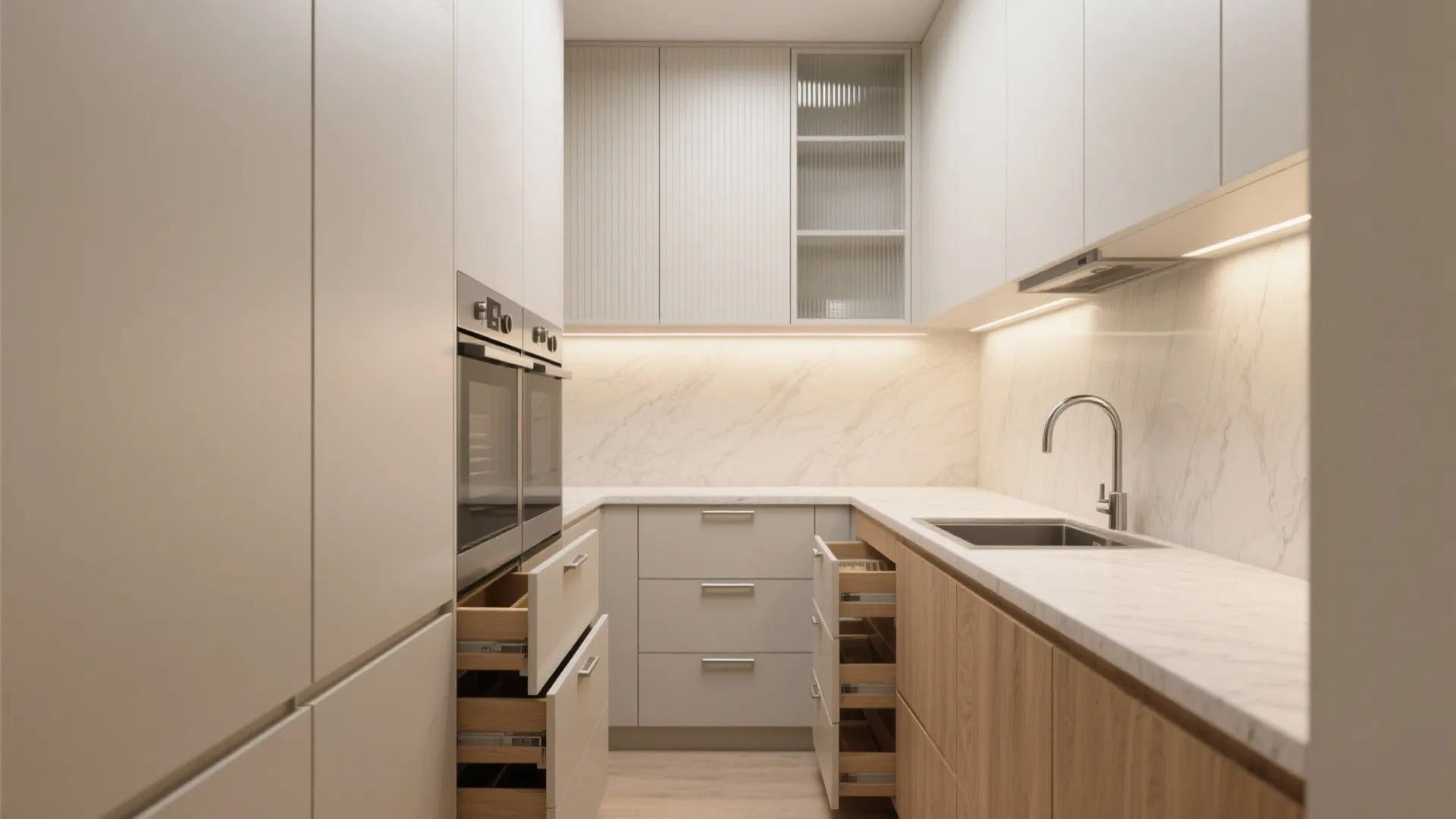 Minimalist kitchen storage that performs