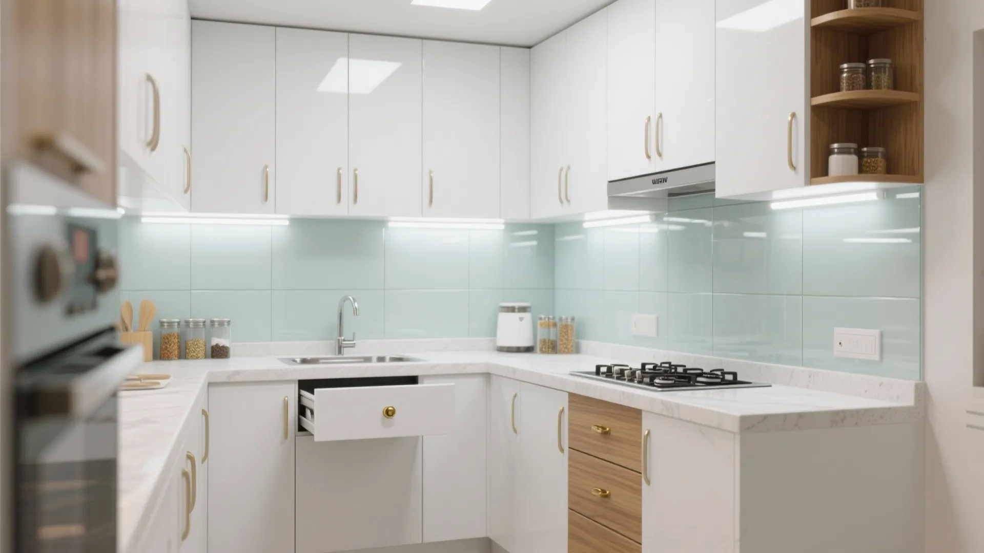 Minimalist kitchen storage for Hyderabad 2BHKs