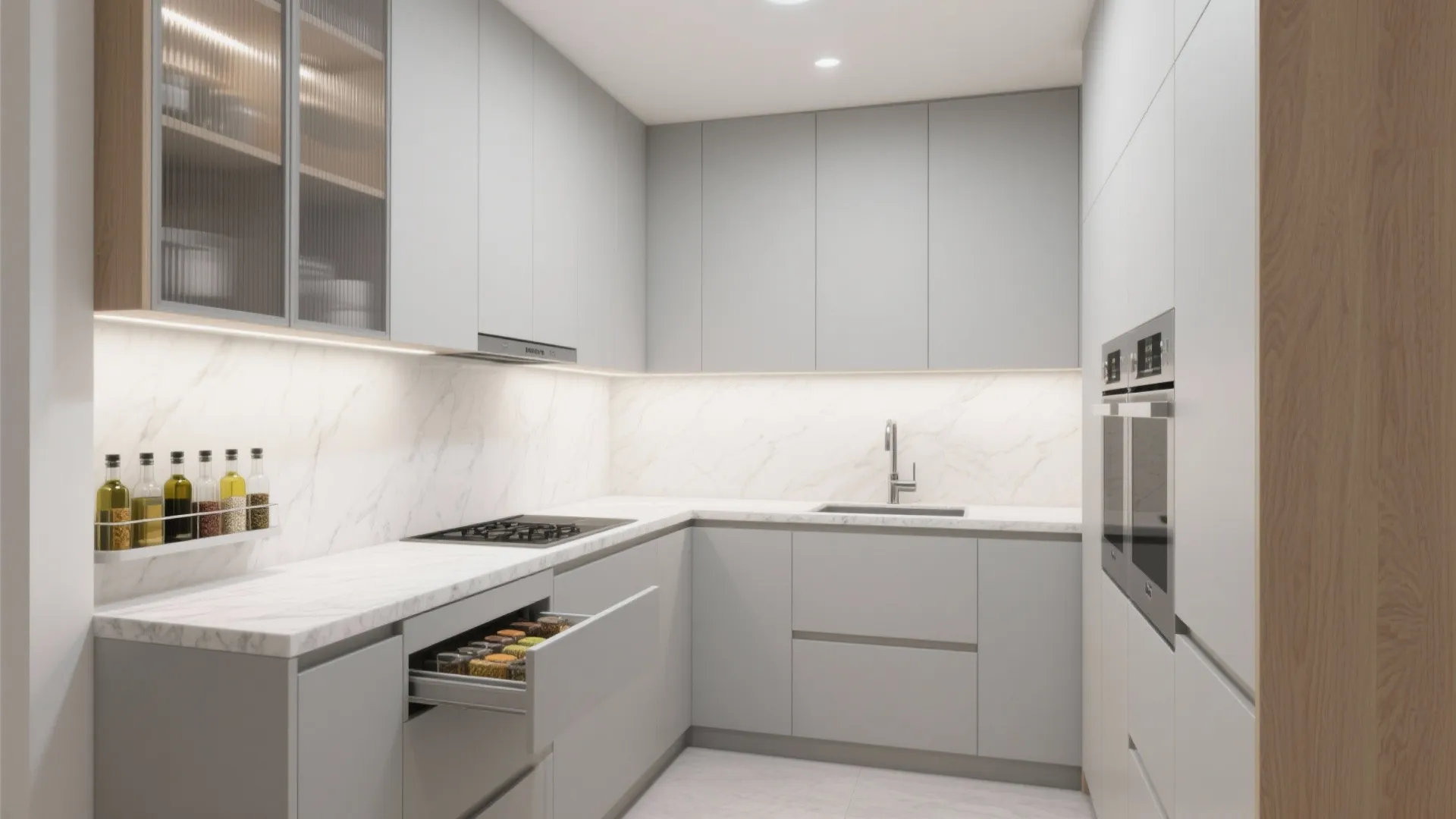 Minimalist kitchen storage for compact footprints