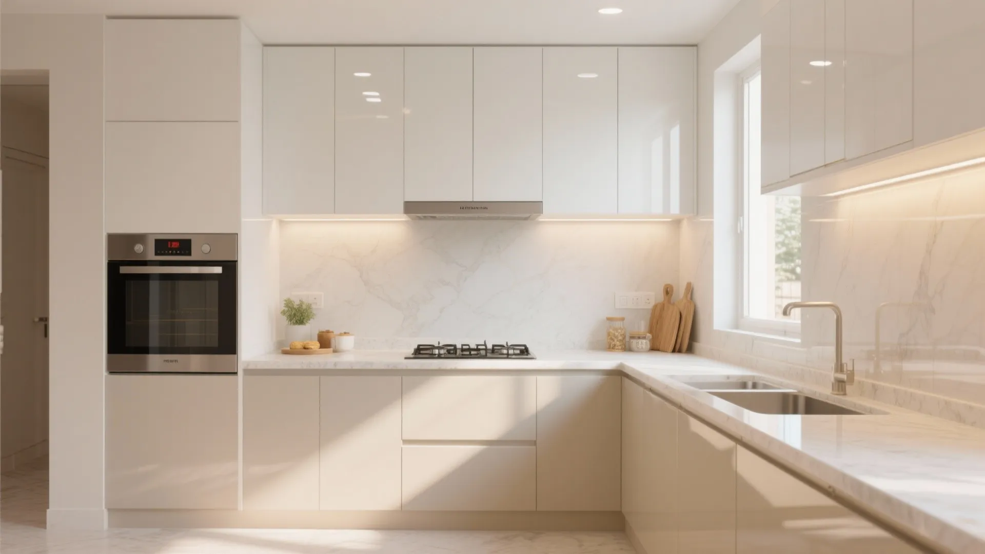 Minimalist Kitchen Storage with Light Palettes