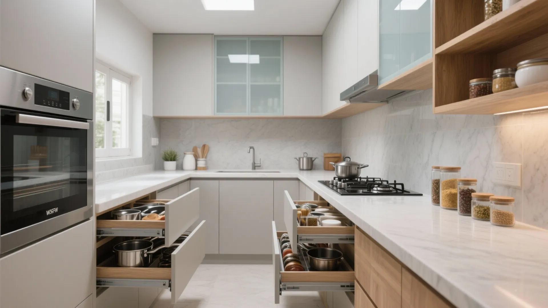 Minimal kitchen storage that actually fits real life