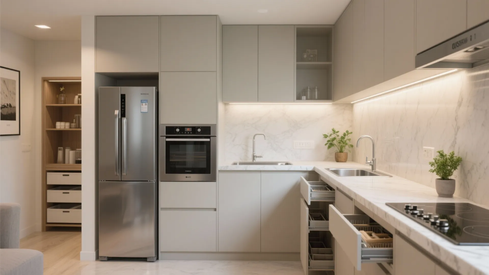 Minimalist Kitchen Storage for 2 BHKs