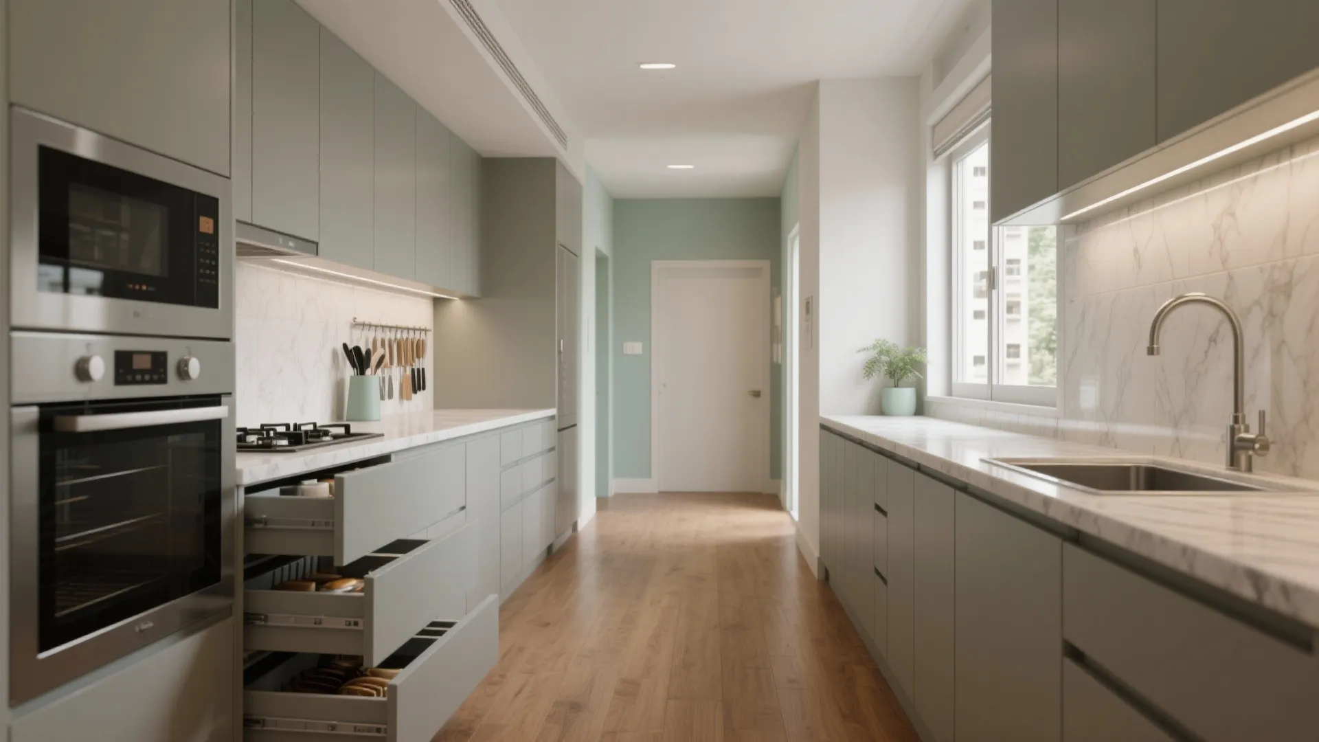 Minimalist kitchen storage that hides clutter