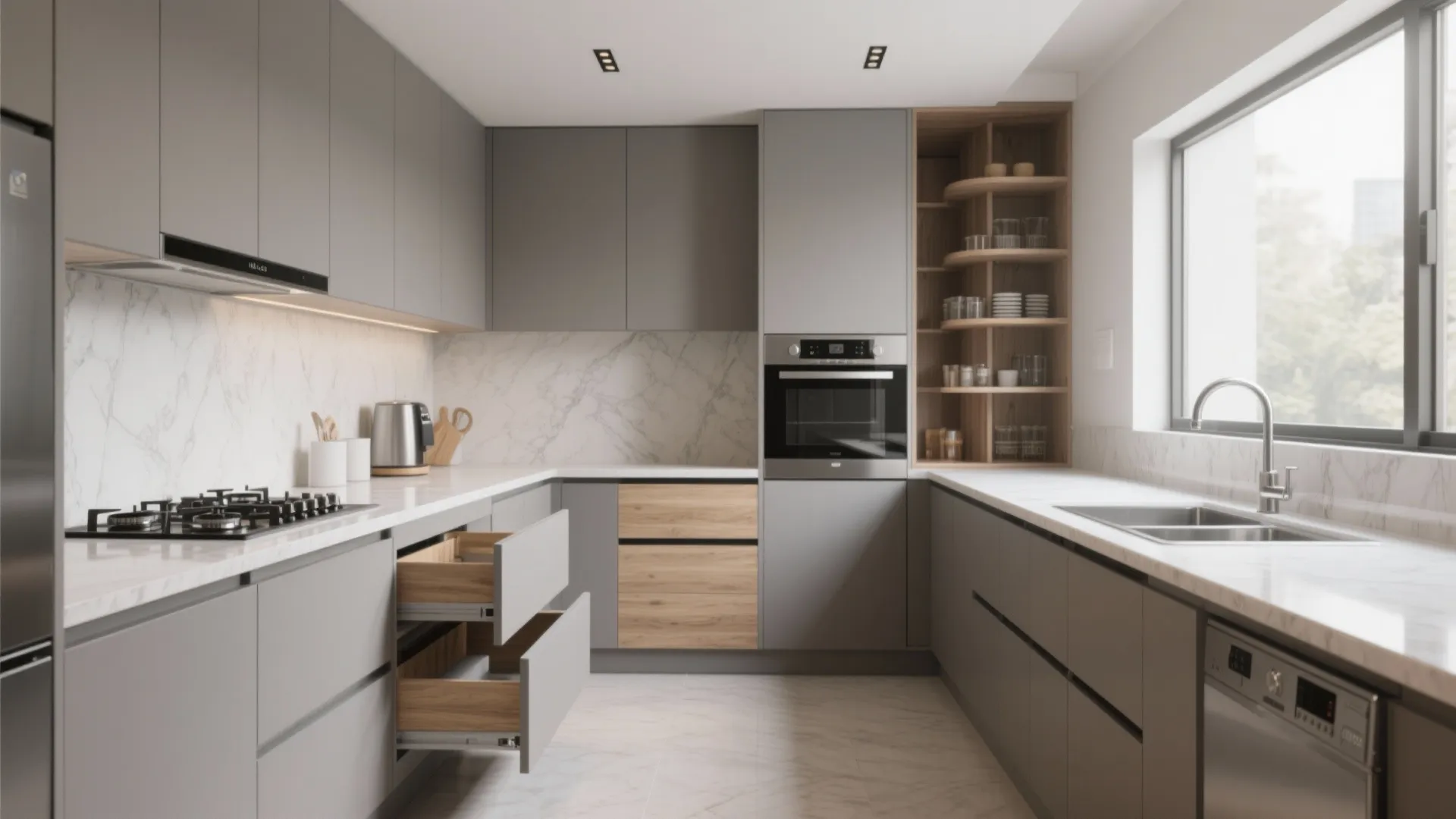 Minimalist kitchen storage that actually works