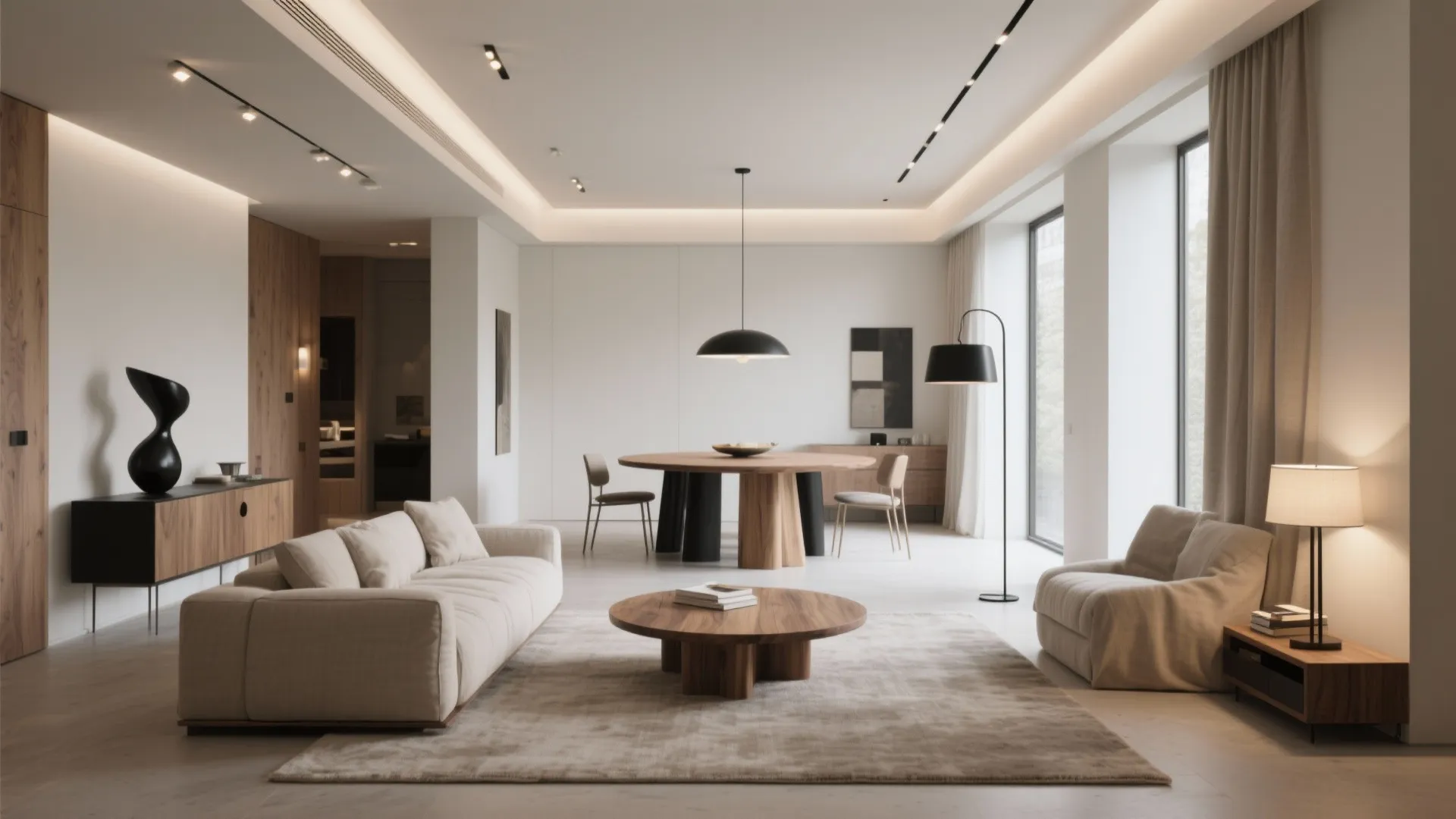 Minimal Luxe Zones for the Living-Dining Core