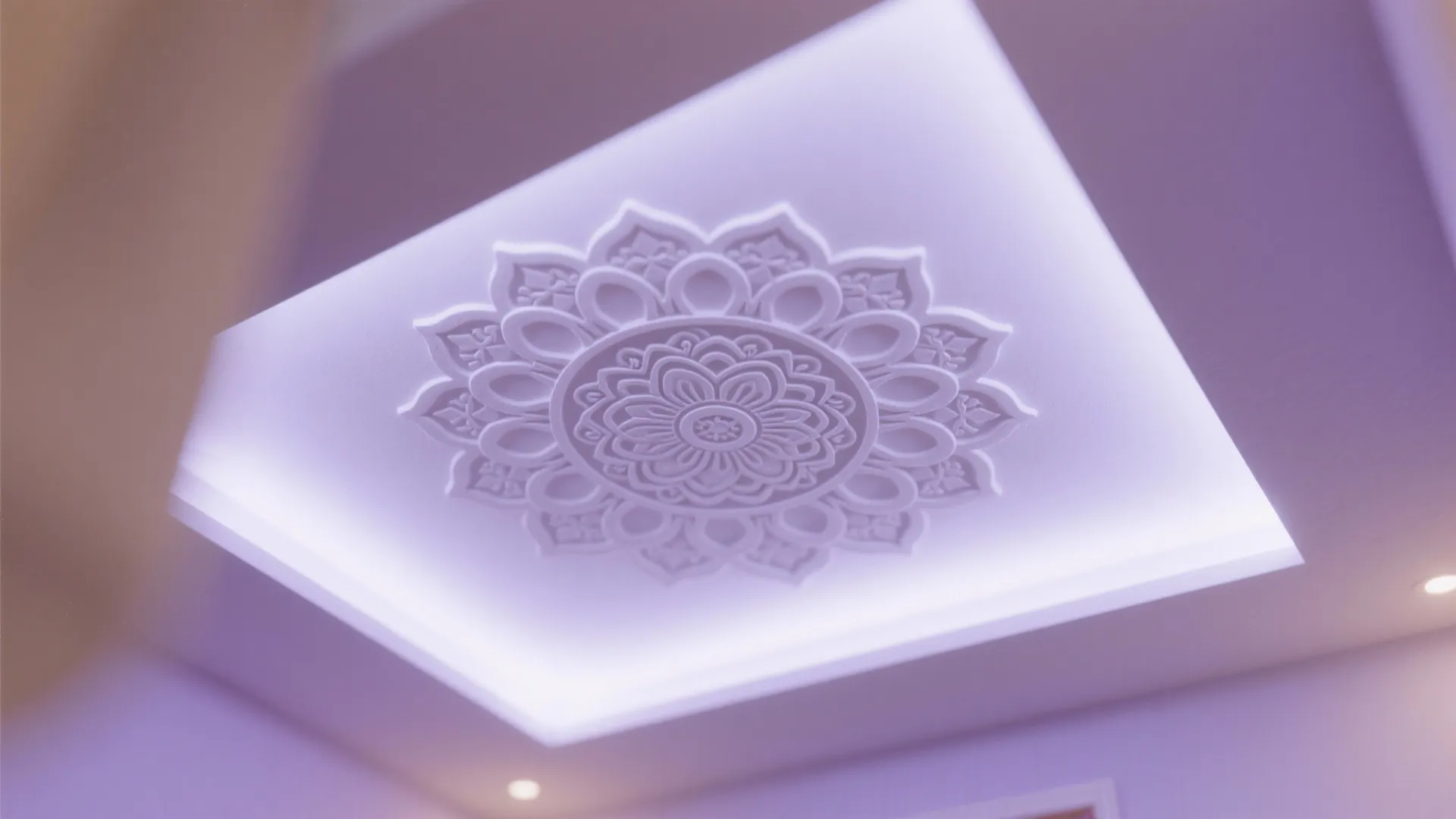 Minimal POP Ceiling with Central Mandala