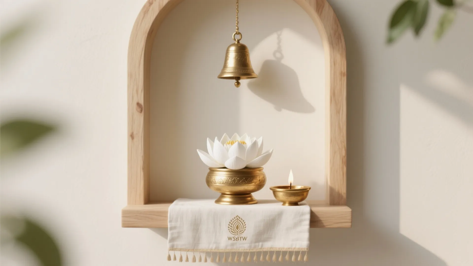 Minimal Mandir with Single-Flower Focus