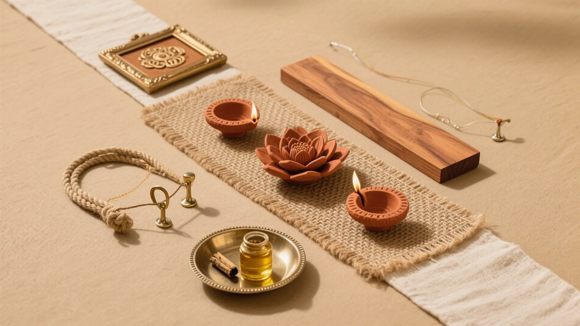 Minimalist Mandir Styling with Natural Materials