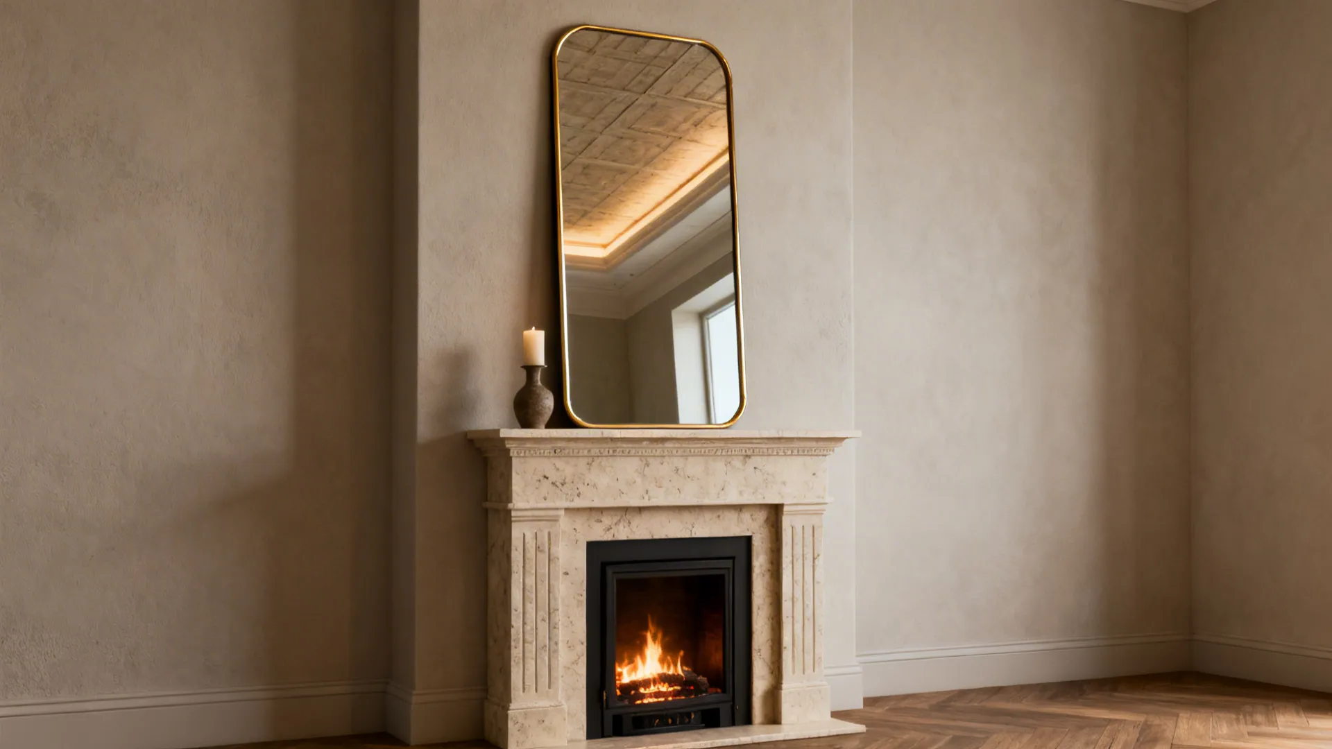 2. Minimal Mantel + Vertical Mirrors