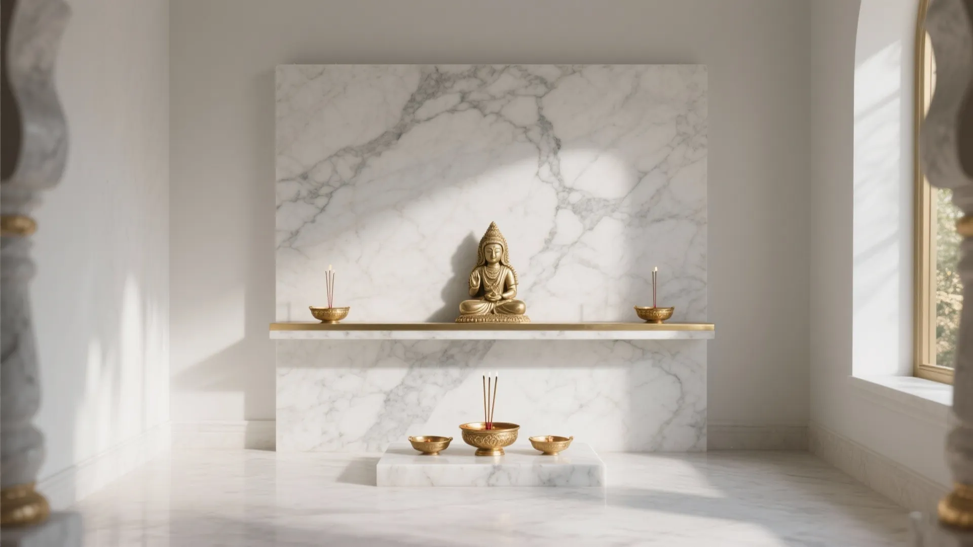 Minimalist White Marble Backdrop