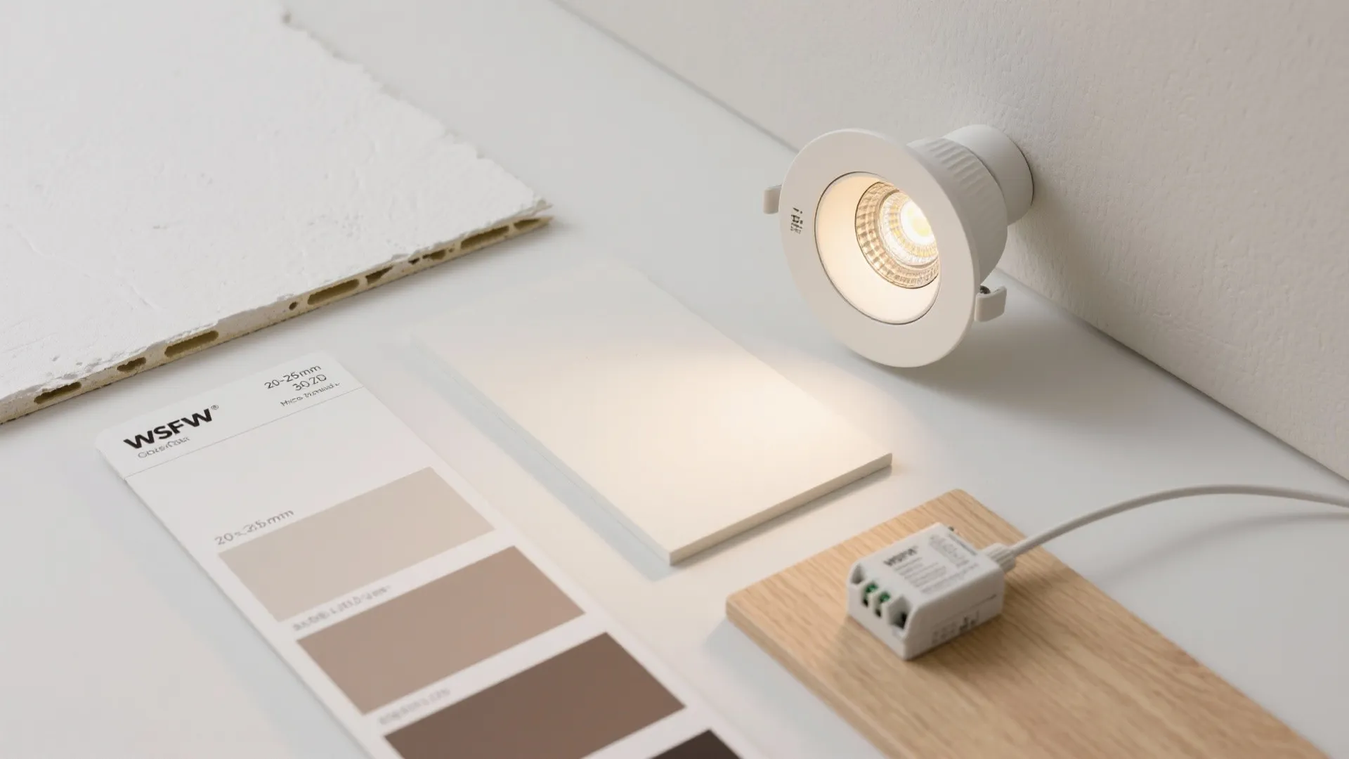 Minimalist plane with punctuated micro‑downlights