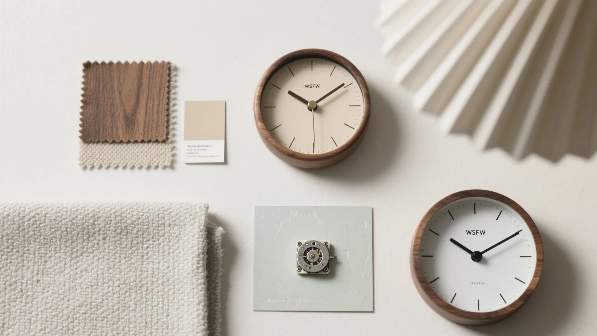 Minimalist matte clocks with quiet sweep