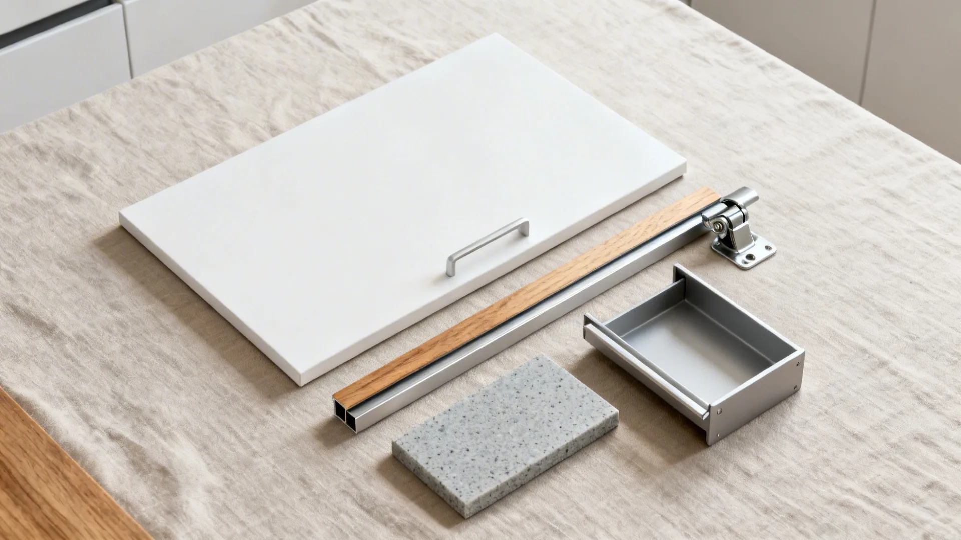 Minimal, concealed storage in an L-corner