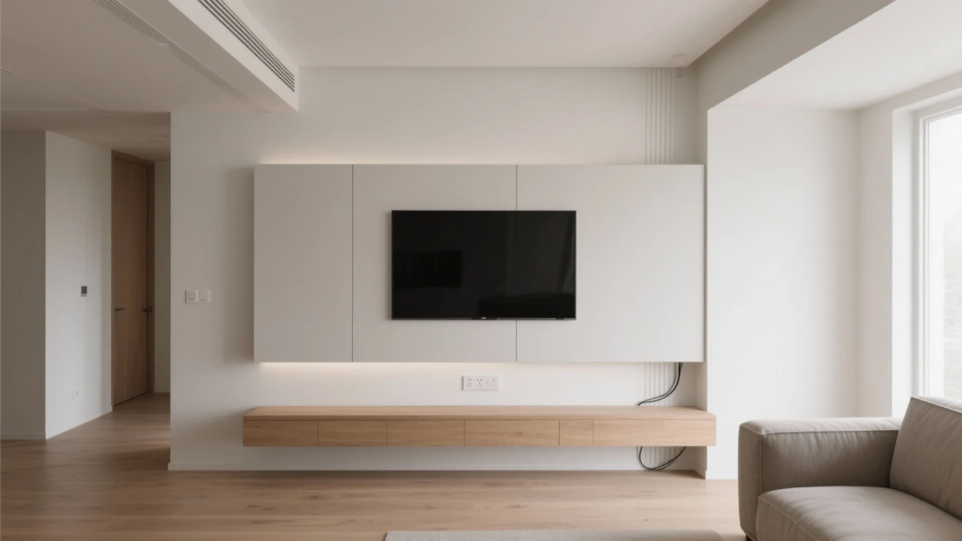 Minimal wall-mounted media panel