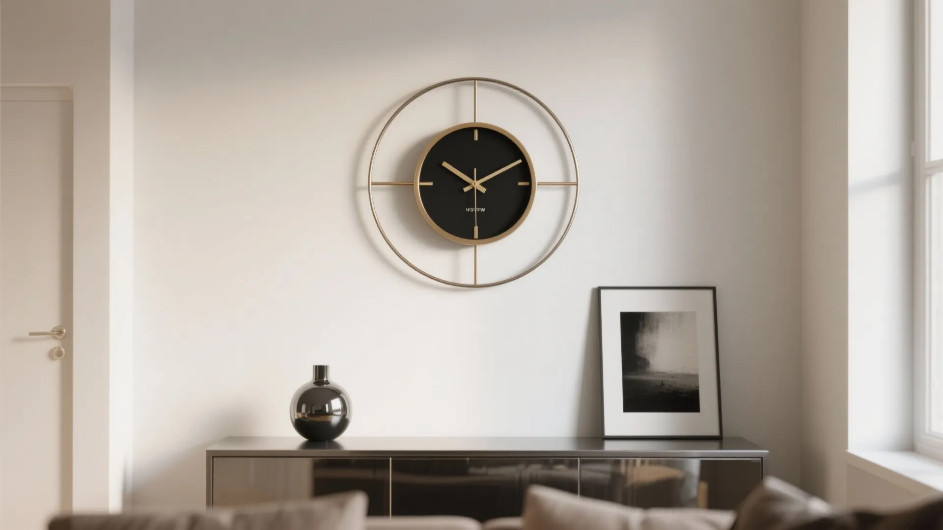 Minimalist Metal-Framed Wall Clocks
