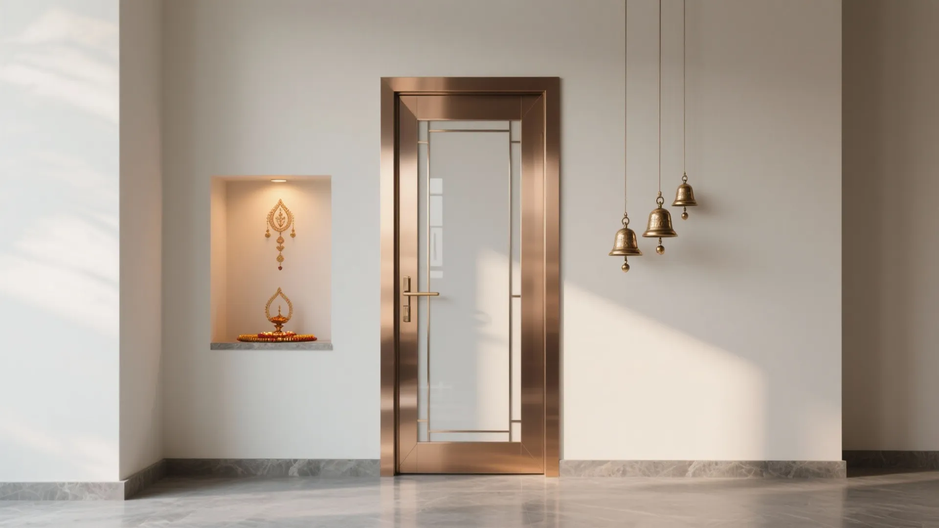 Minimal metal frames with pin-drop bell clusters