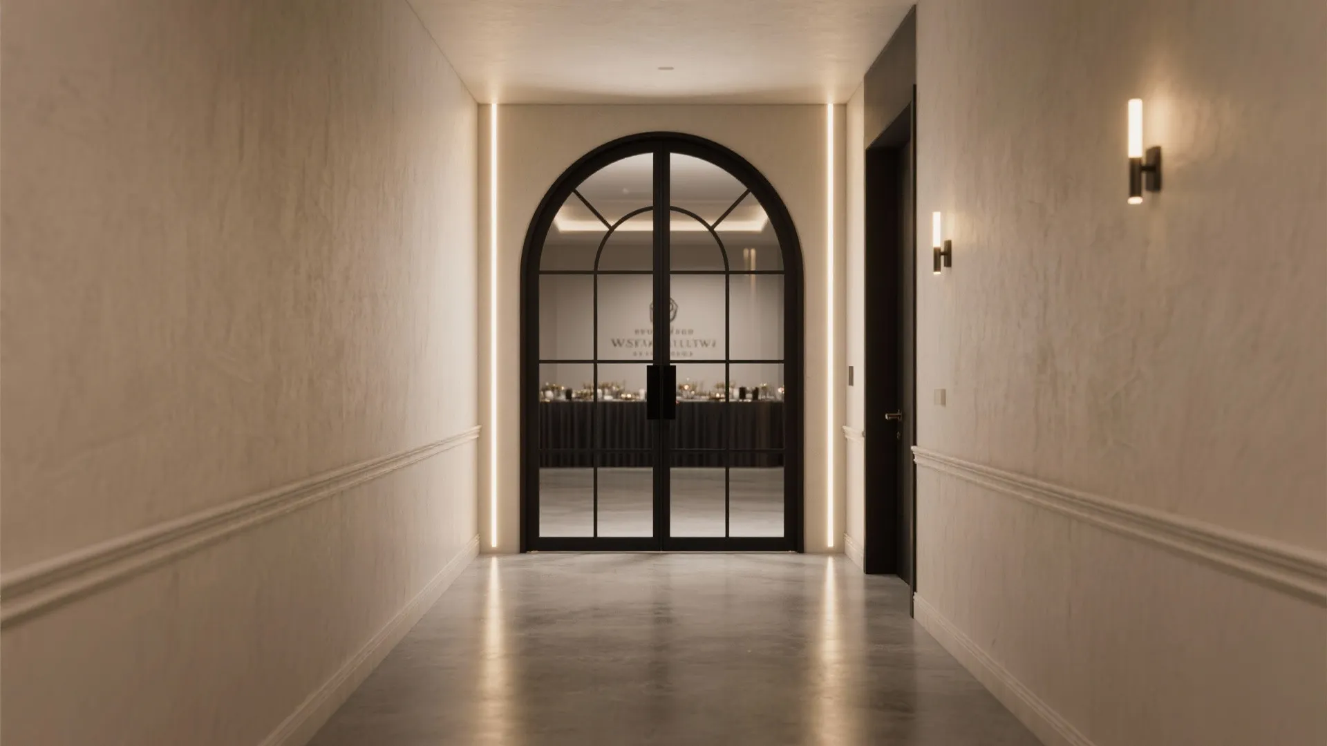 Minimalist Metal Frame with Layered Lighting