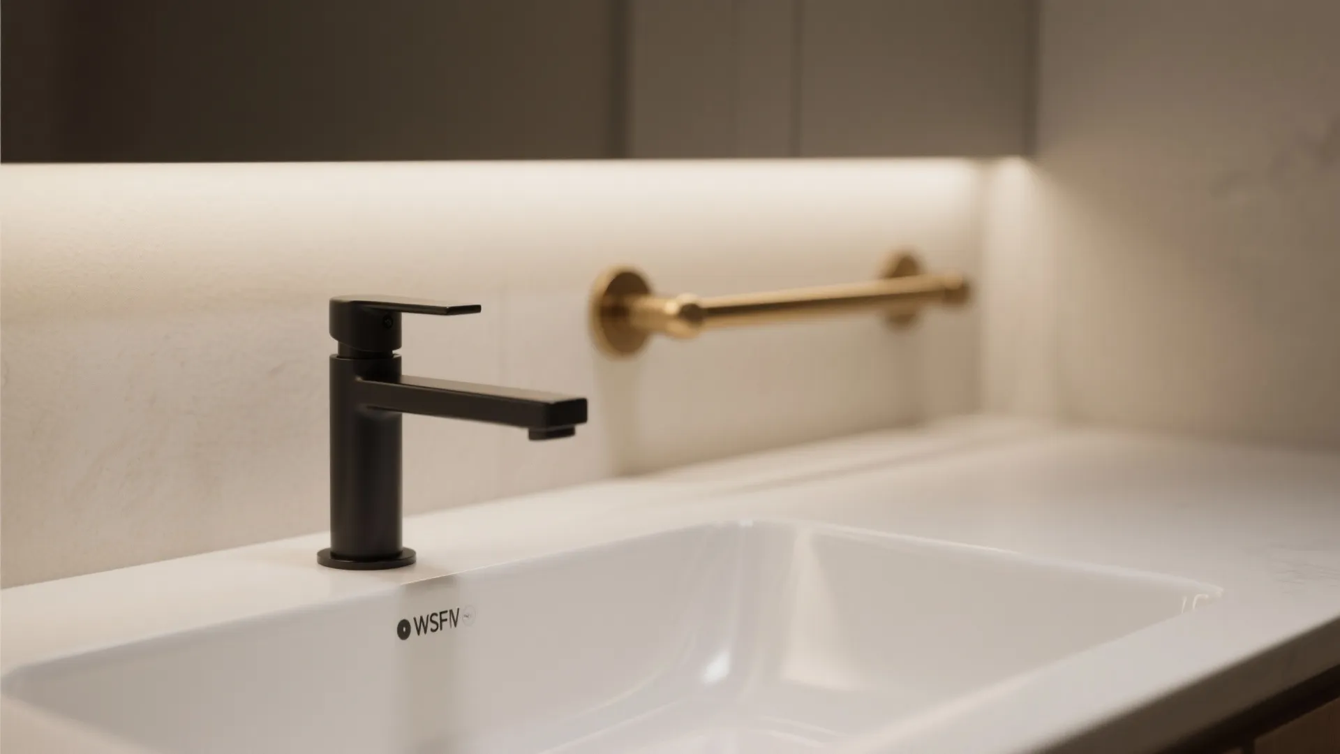 4. Keep fixtures minimal and add warm metal touches