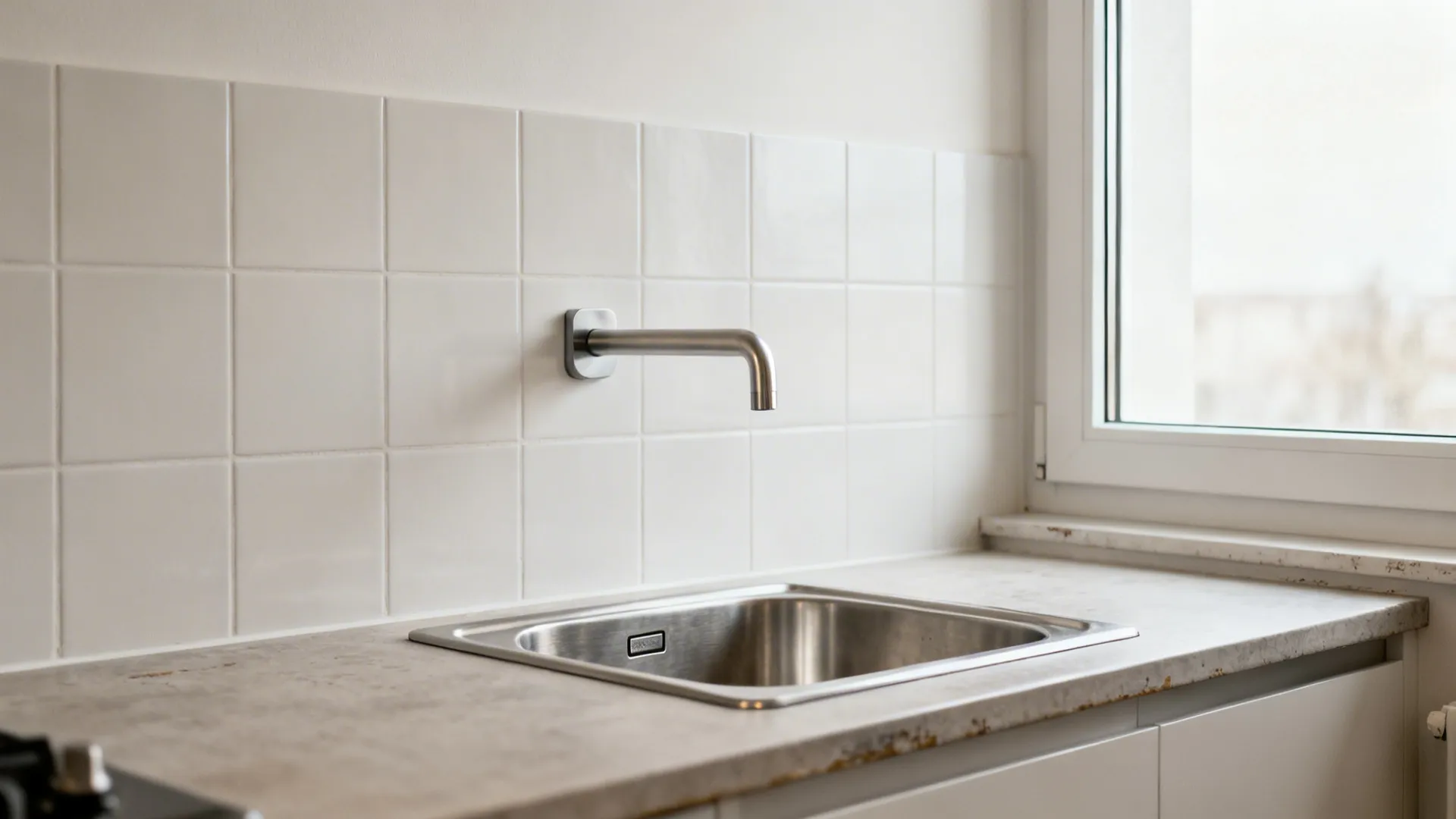 Minimalist Wall-Mounted Mixer for Compact Sinks