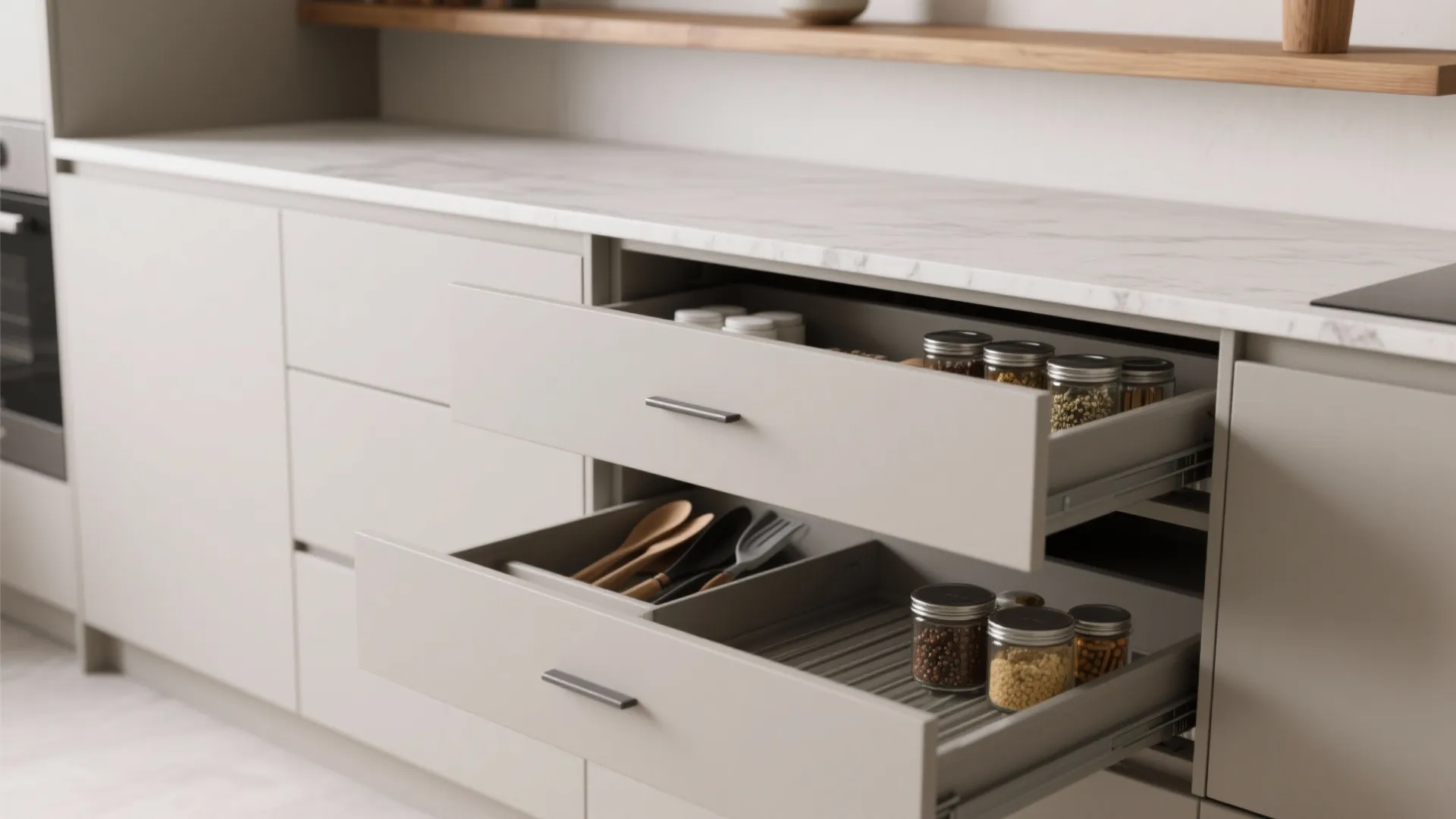 Minimalist Kitchen Storage for Modular Systems