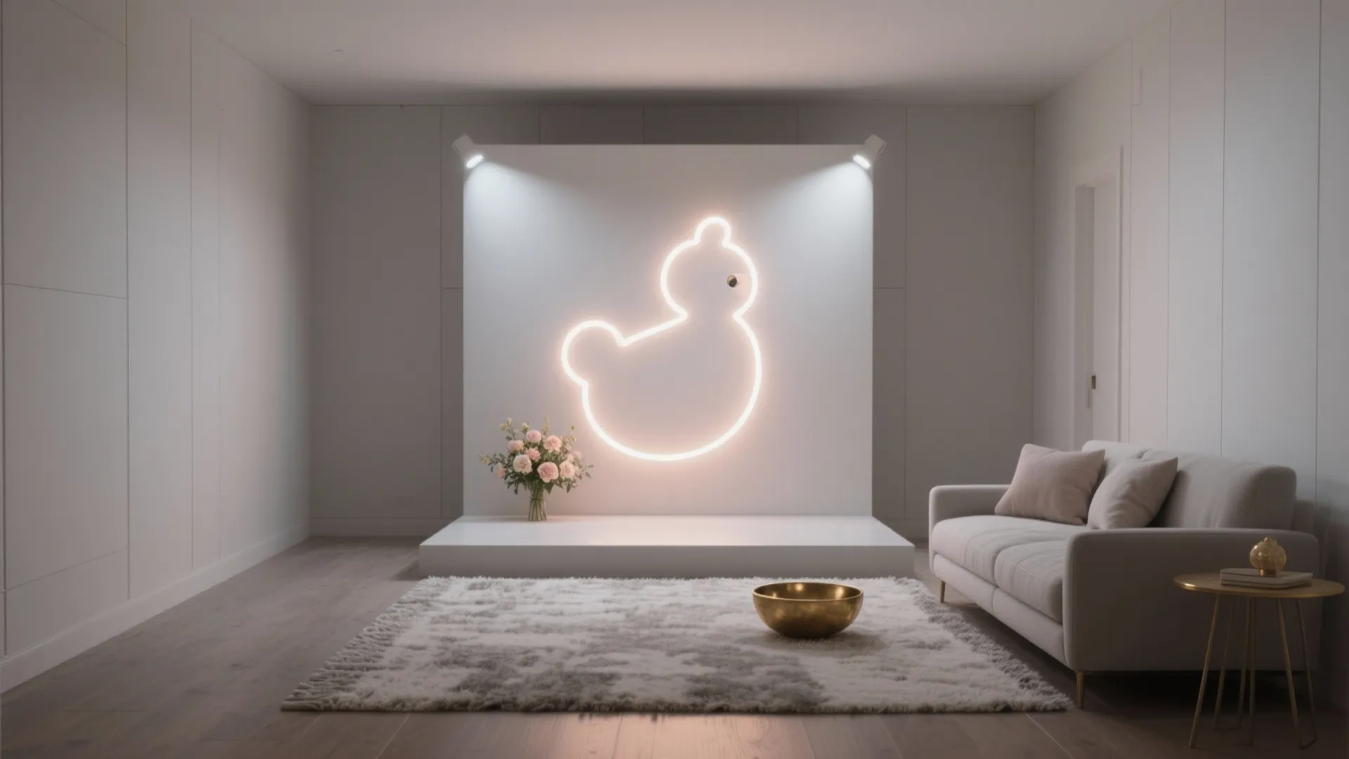 Modern Minimal Stage with Neon Name Sign