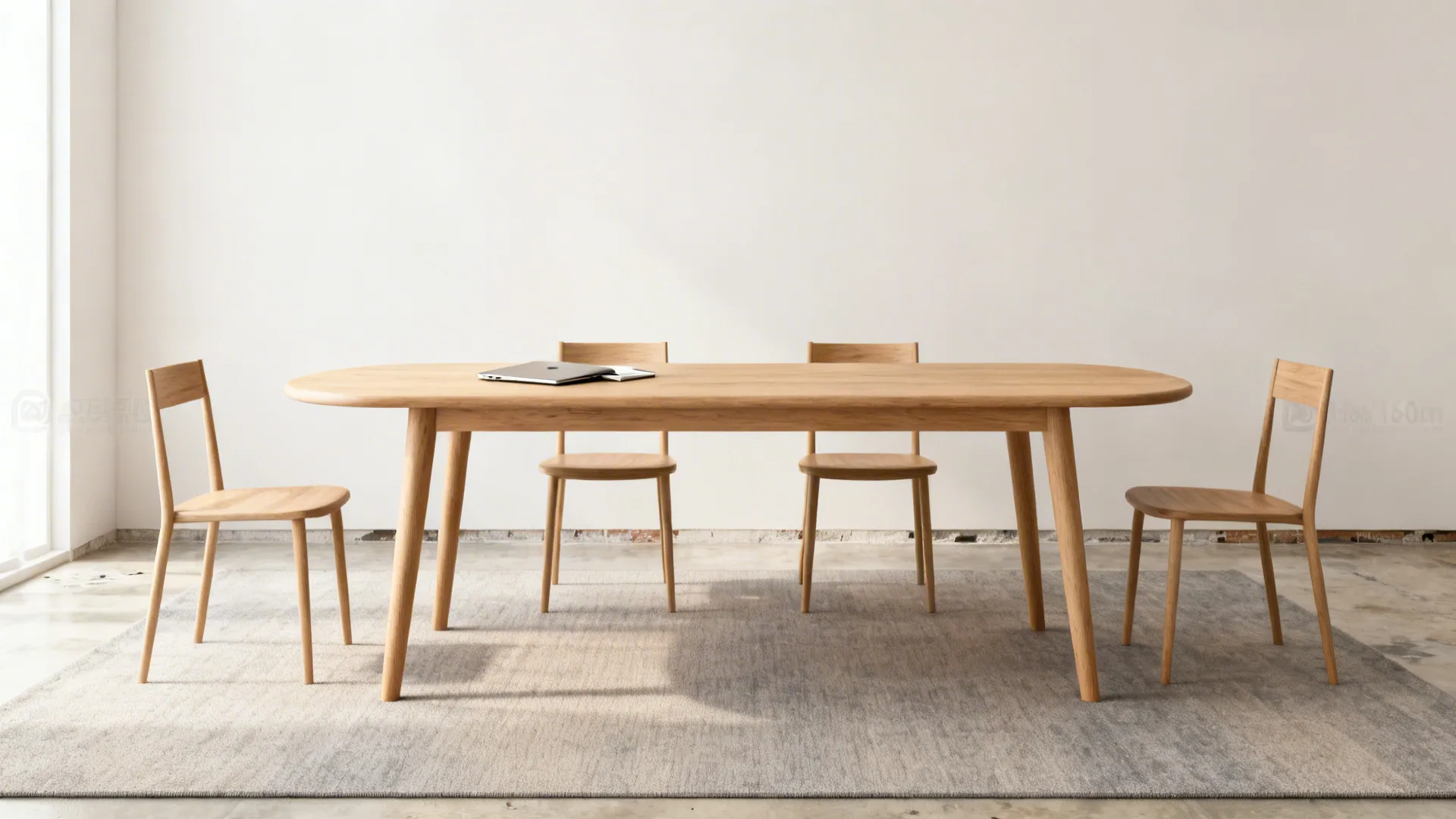 1) Minimalist Oak with Slim Profiles