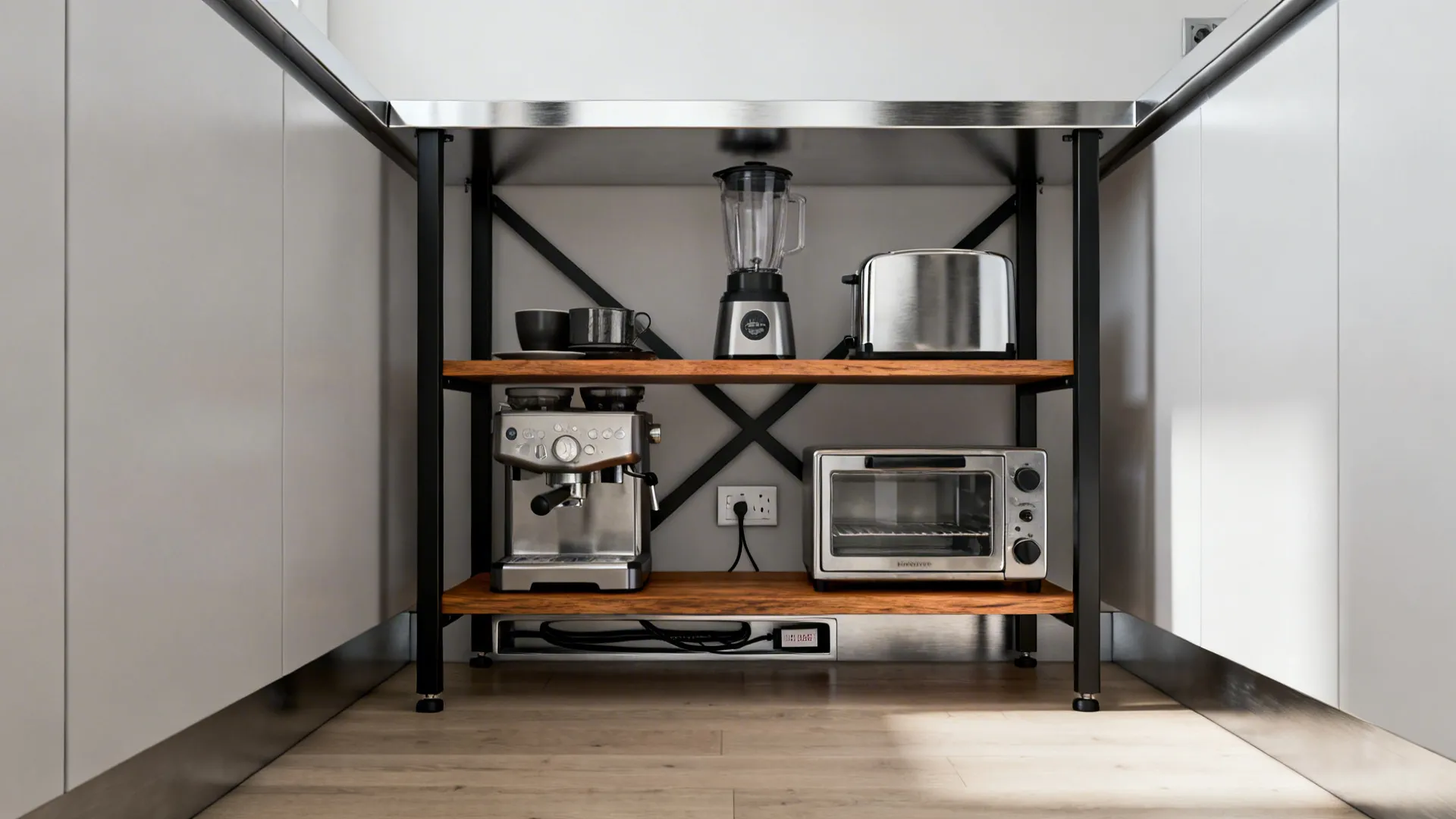 1) Minimalist Open Rack With Hidden Power Channel