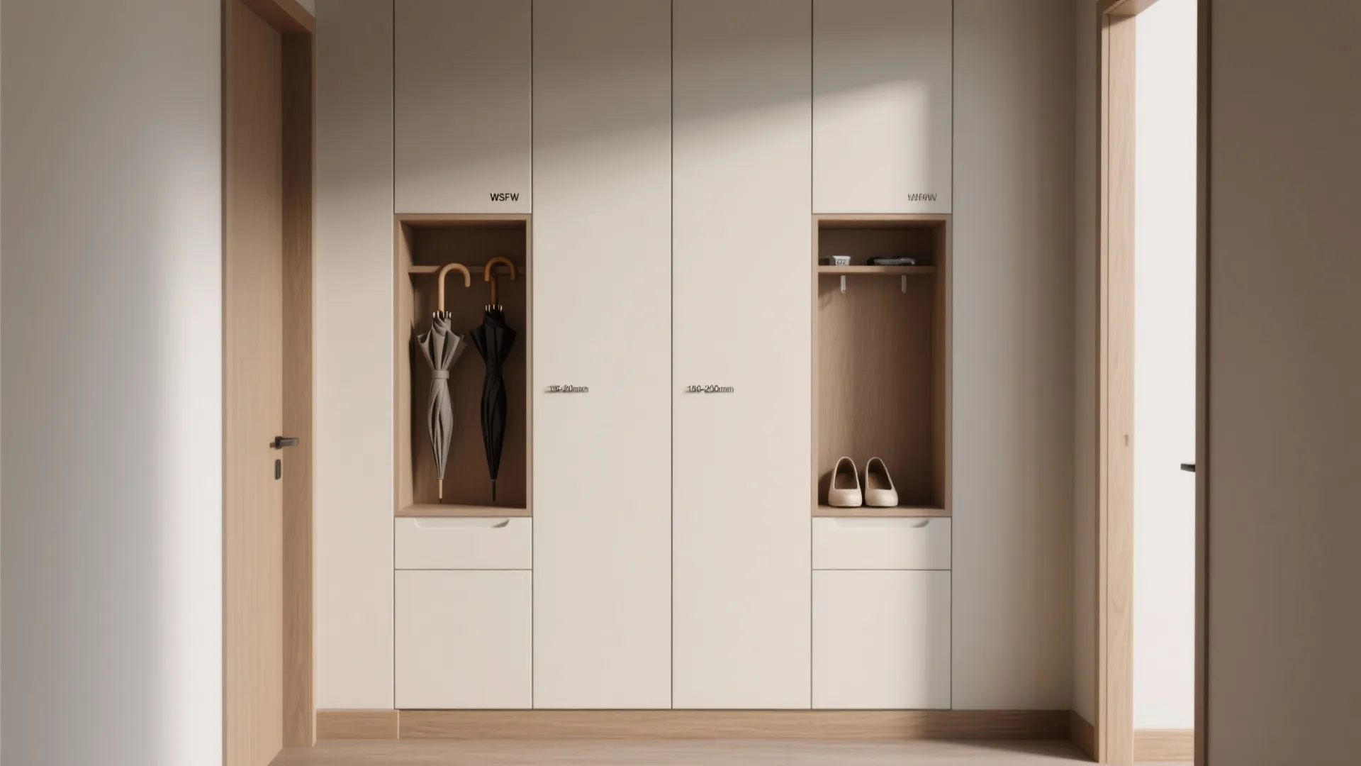 Minimal wall paneling with hidden storage