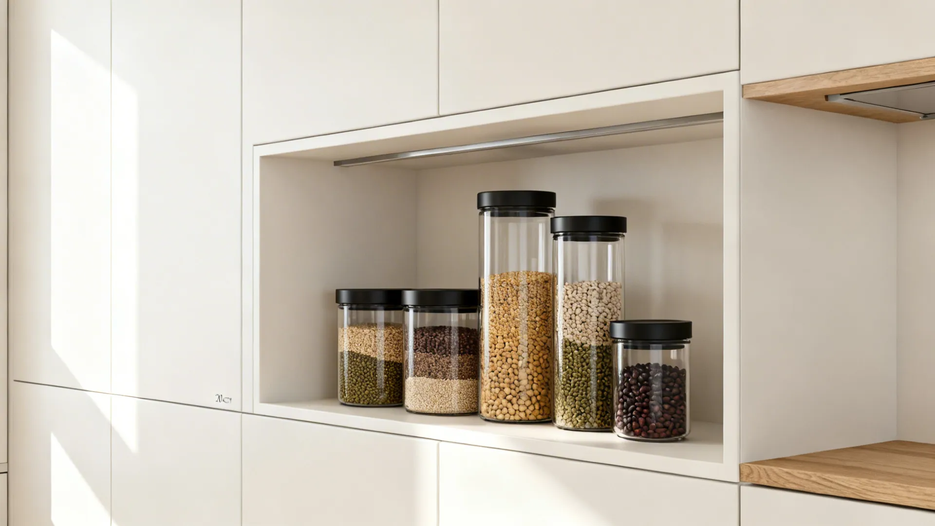Minimalist Glass Pantry Walls
