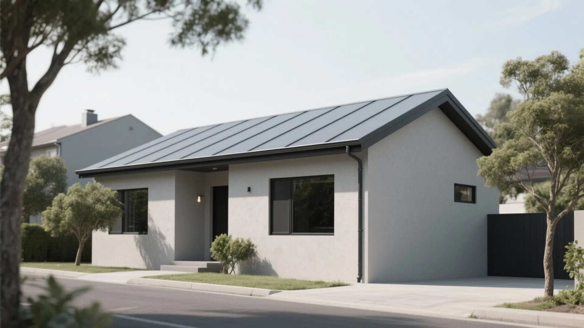 Minimal parapet with concealed drainage