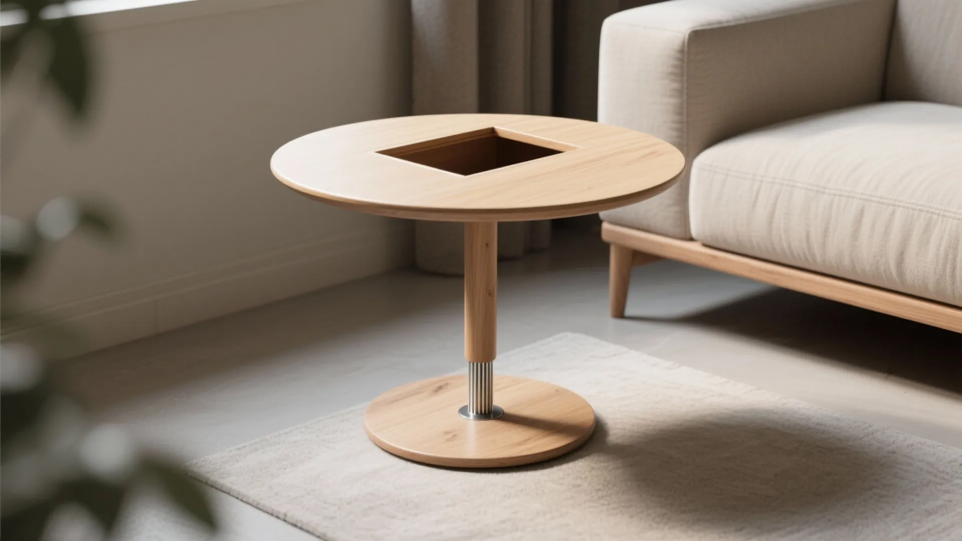 1. Minimal Floating Pedestal Table