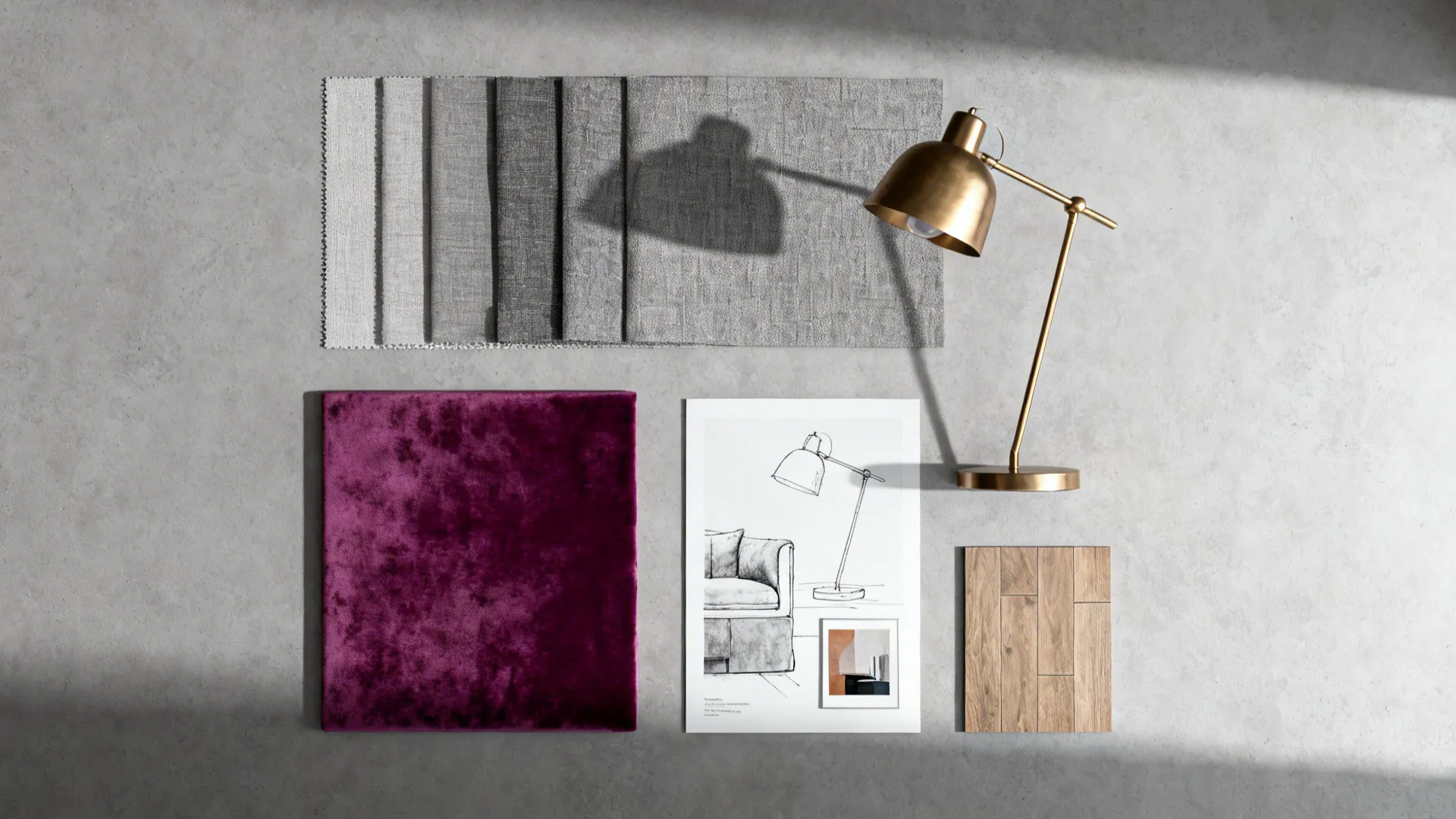 4. Modern Minimalism: Gray Neutrals with Plum Pops